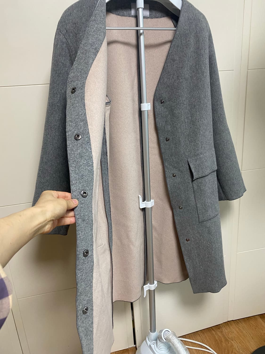 VIKI 회색 V넥 코트 66사이즈 상품이미지8