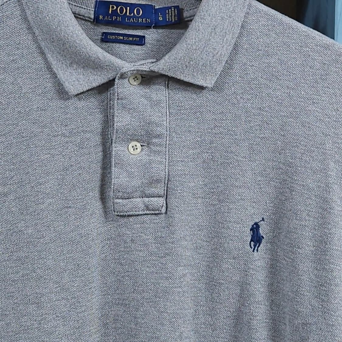 105)Polo 폴로 랄프로렌 긴팔 카라티 그레이 커스텀슬림 상품이미지2