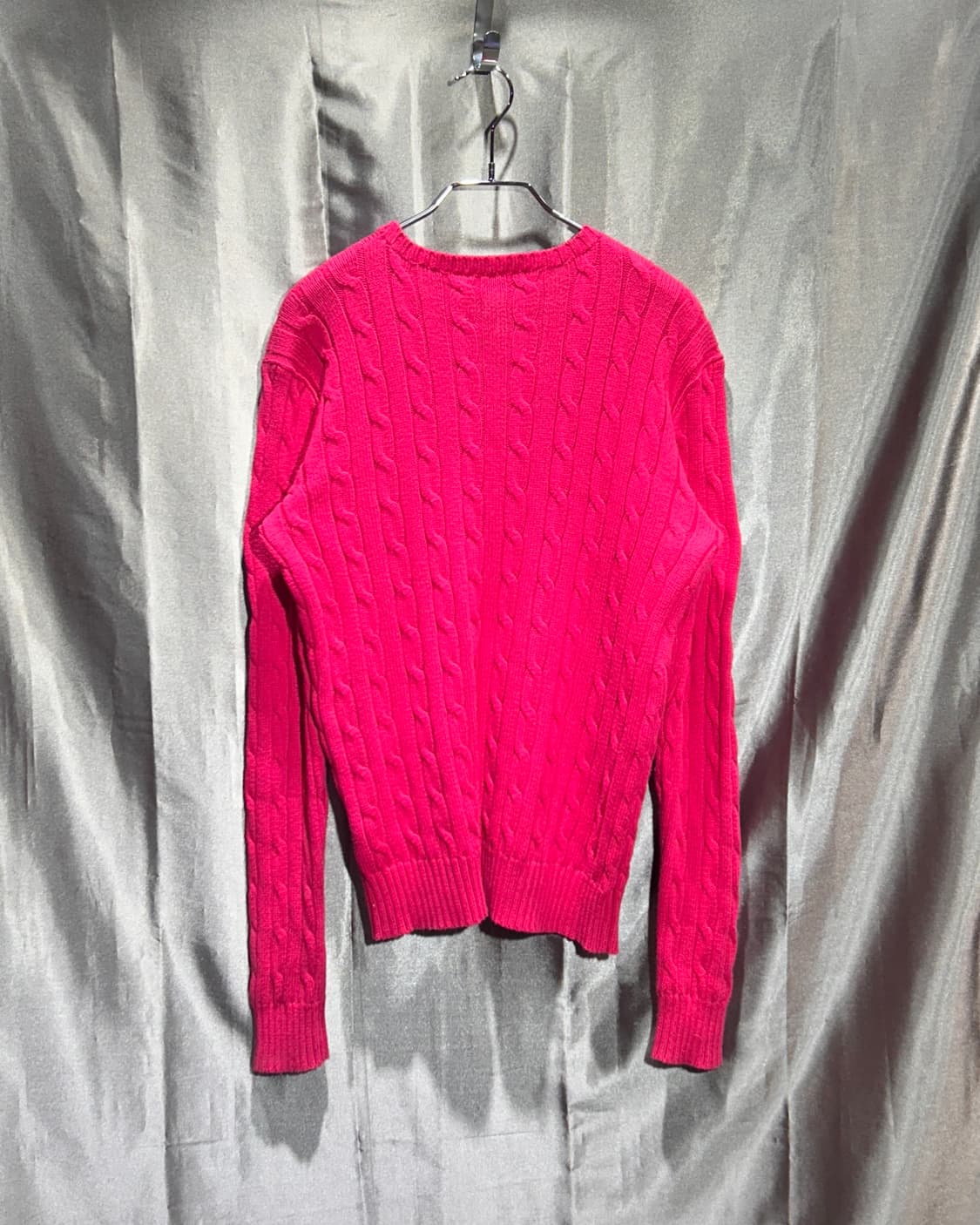 L 폴로랄프로렌 핑크 케이블 라운드 니트 상품이미지3