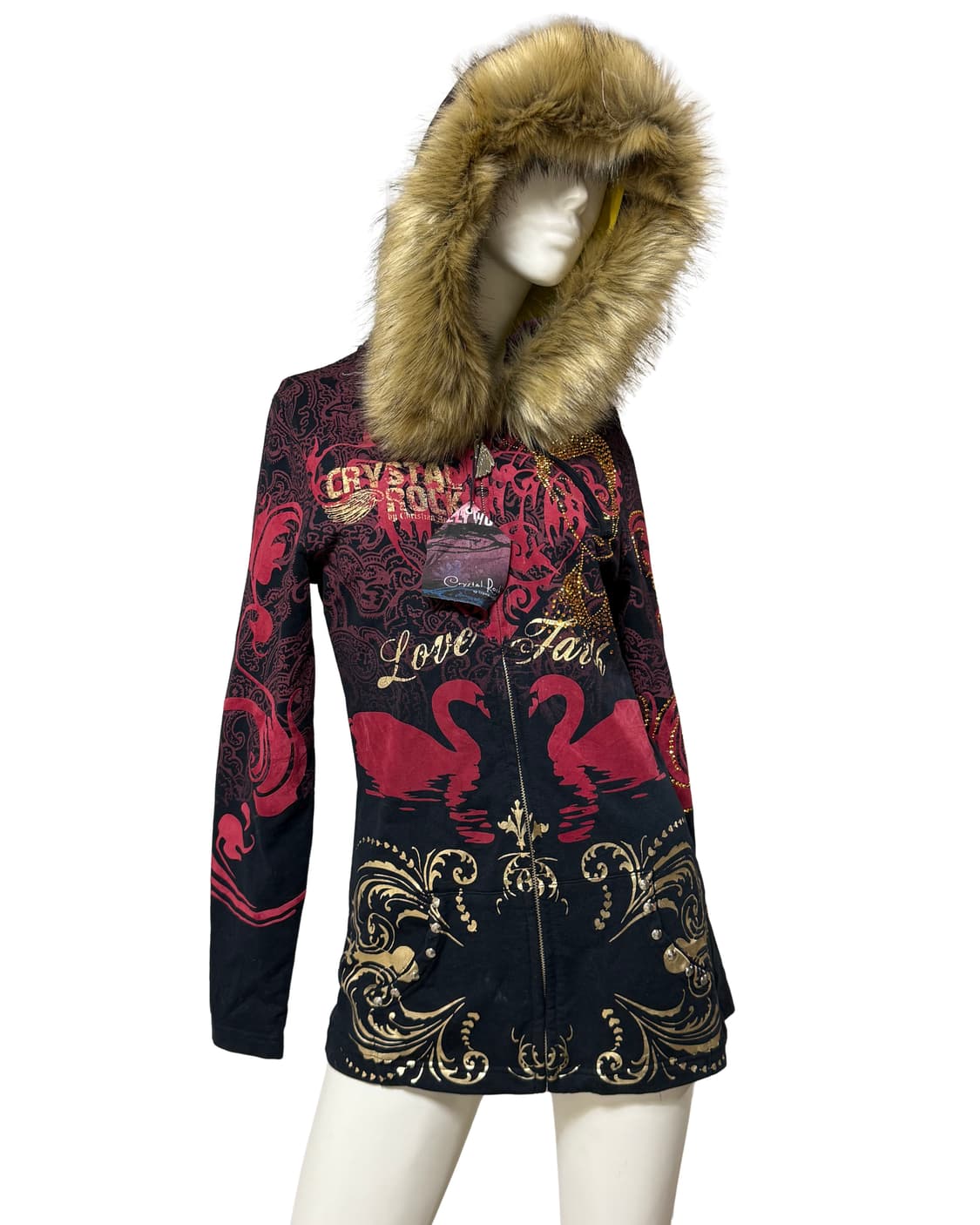 Christian Audigier 갸루맛 퍼 후드집업 미사용품 상품이미지4