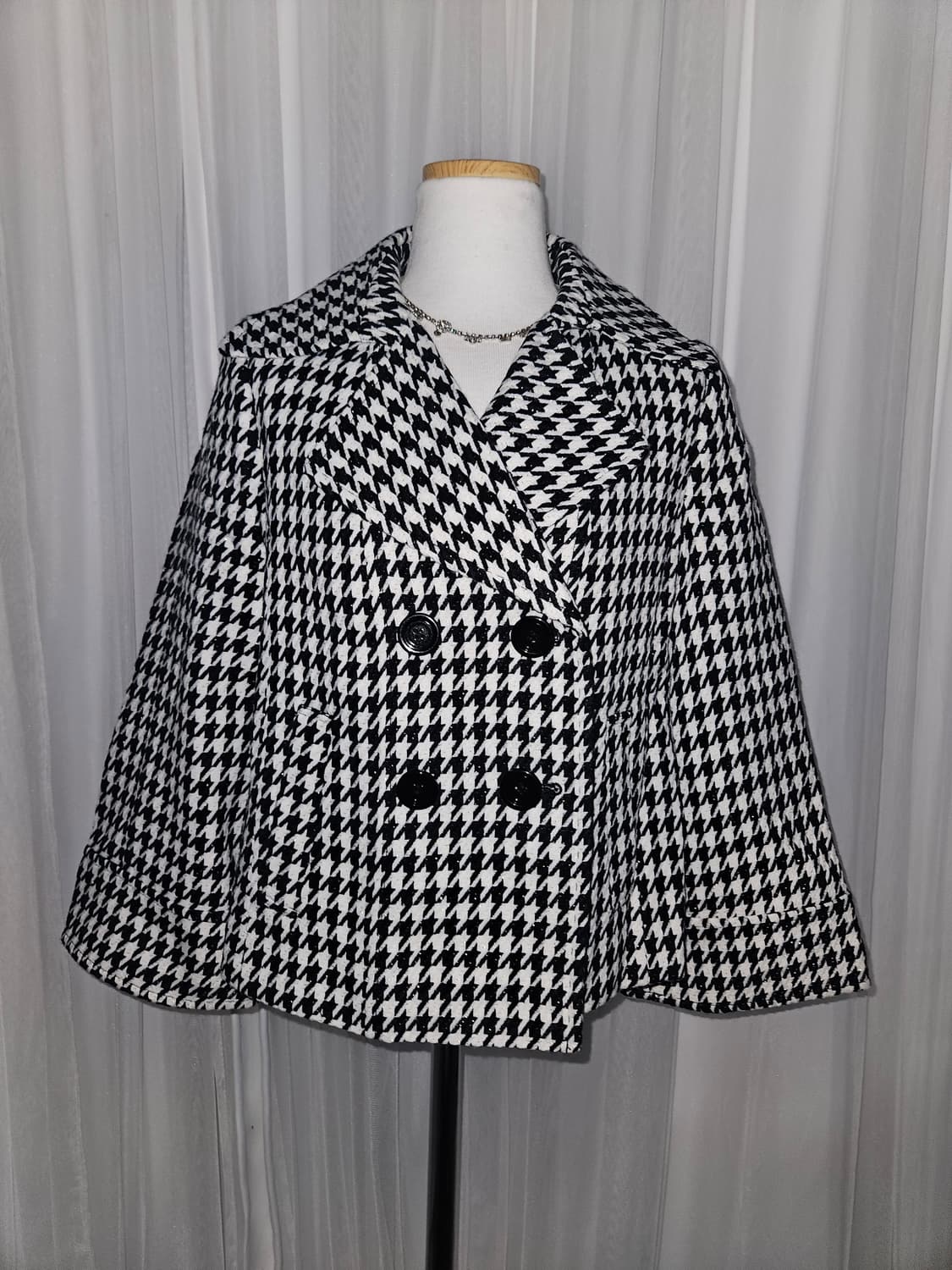 espritmur 빈티지 히메 하운드체크 패턴 숏코트 상품이미지2