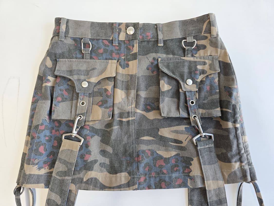 유쓰배쓰 YOUTHBATH 카모 미니 스커트 카키 S 상품이미지3