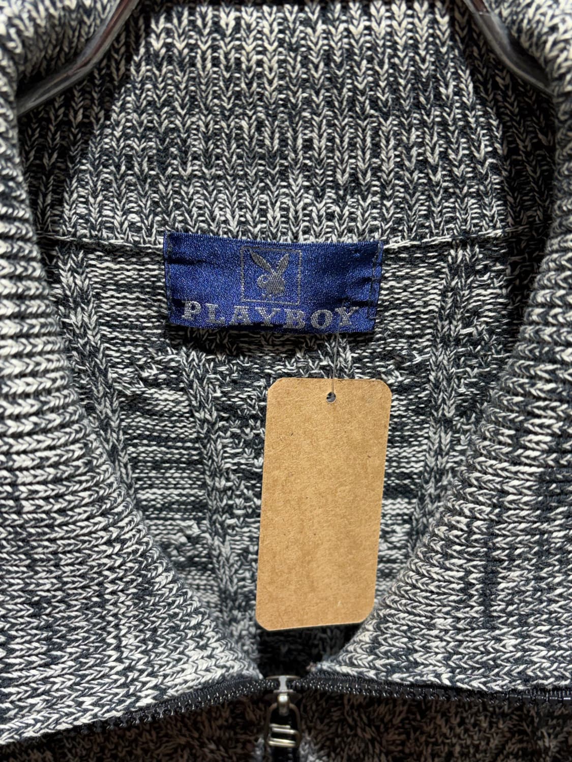 XL PLAY BOY 플레이보이 골드레빗 믹스 니트 집업 상품이미지5