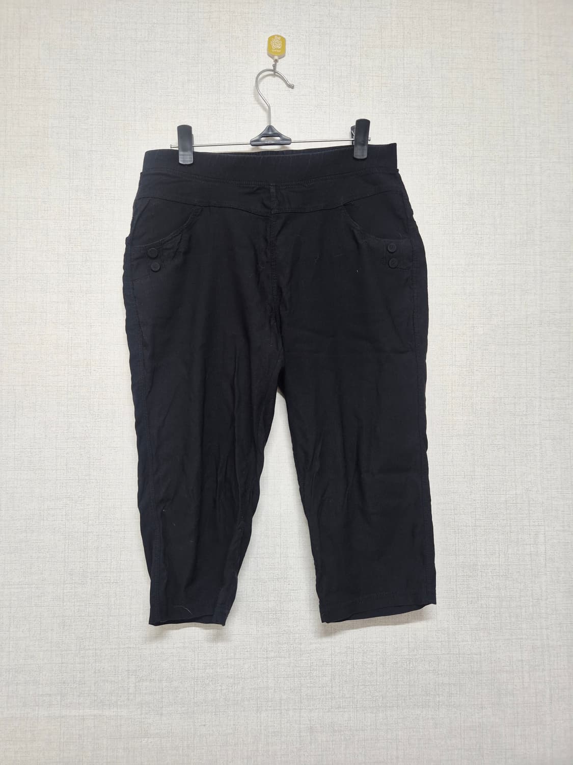 블랙 여성 7부 바지 상품이미지1