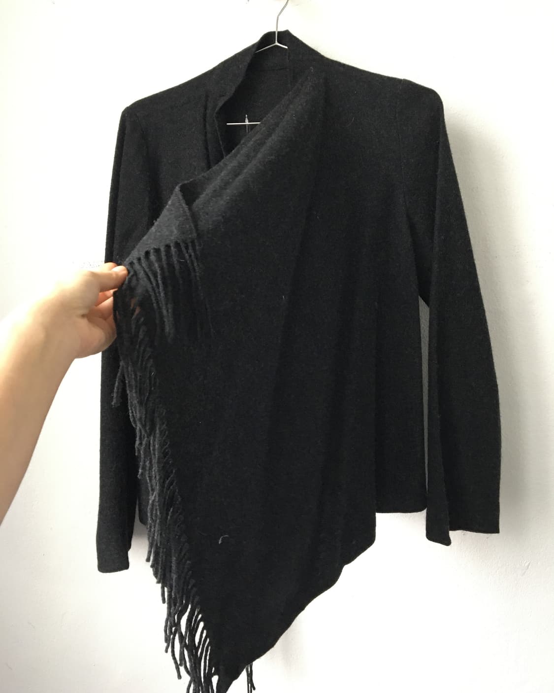 Fringe drape open cardigan 상품이미지3