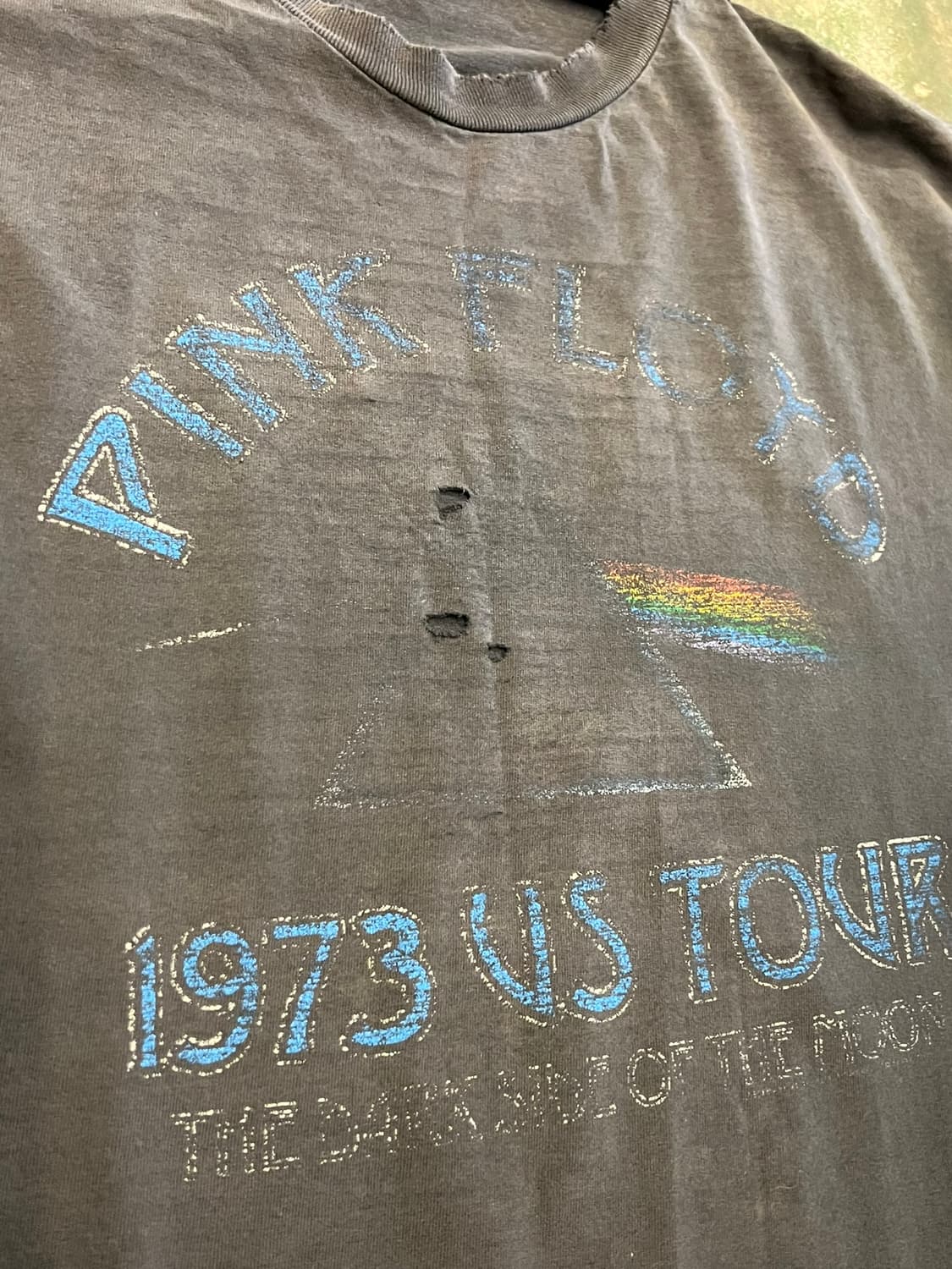 00's 핑크플로이드 빈티지 밴드 티셔츠 다크사이드 프리즘 에이징 페이딩 상품이미지8