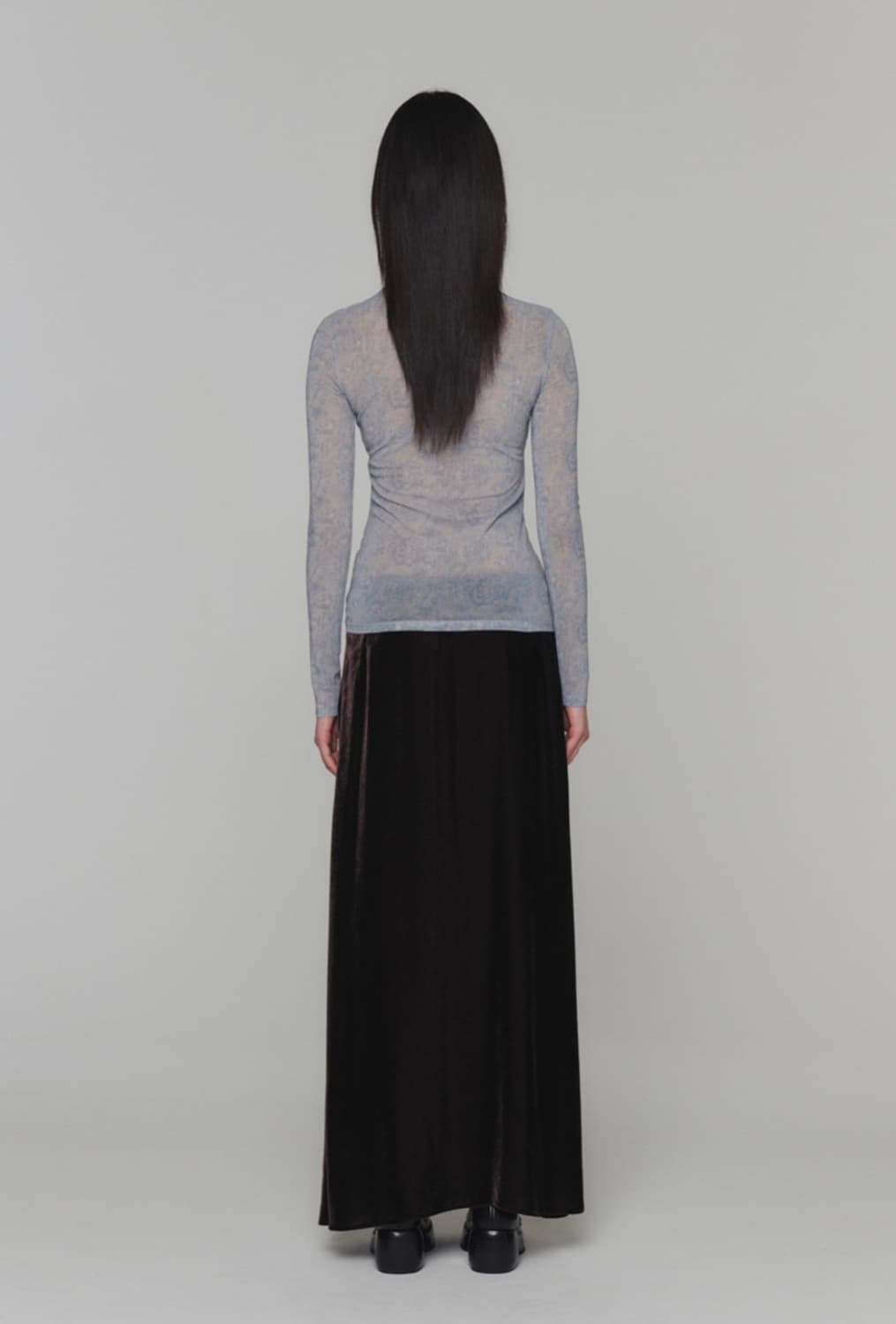 Amomento 아모멘토 벨벳 롱스커트 상품이미지4