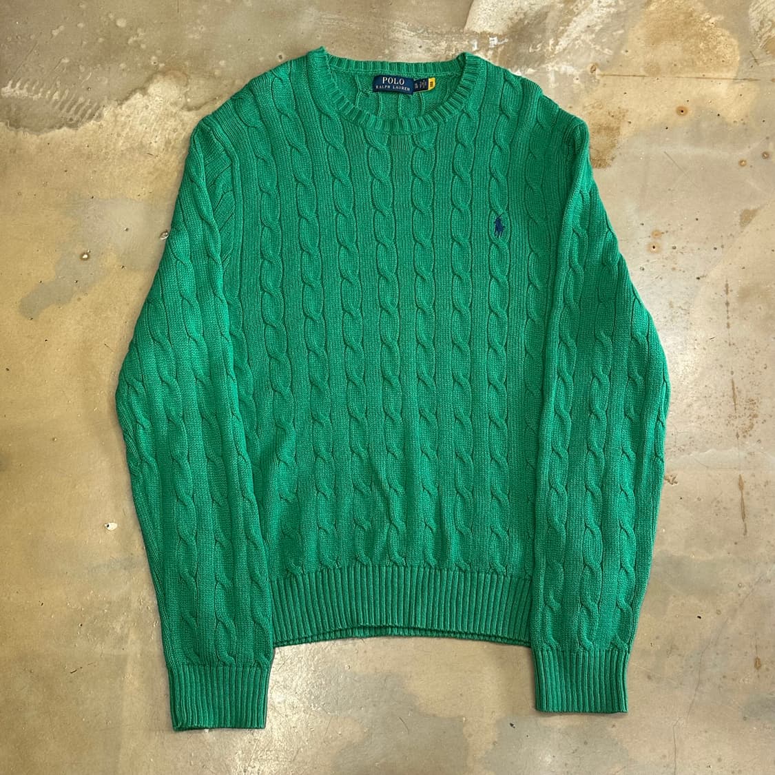 XL 폴로랄프로렌 코튼 그린 케이블 니트 상품이미지2