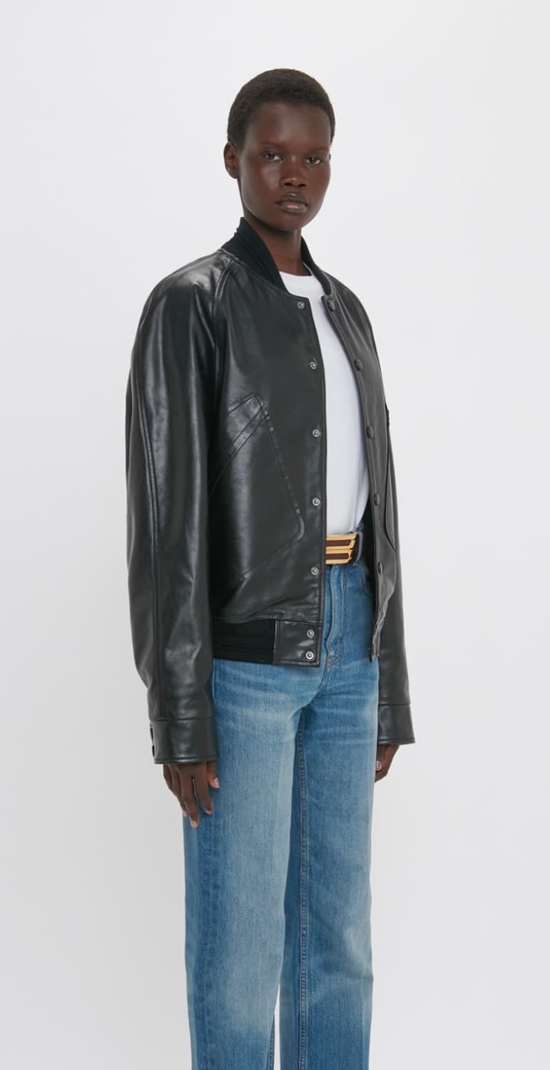 빅토리아베컴 가죽 블루종 6사이즈(55-66)새상품 상품이미지3