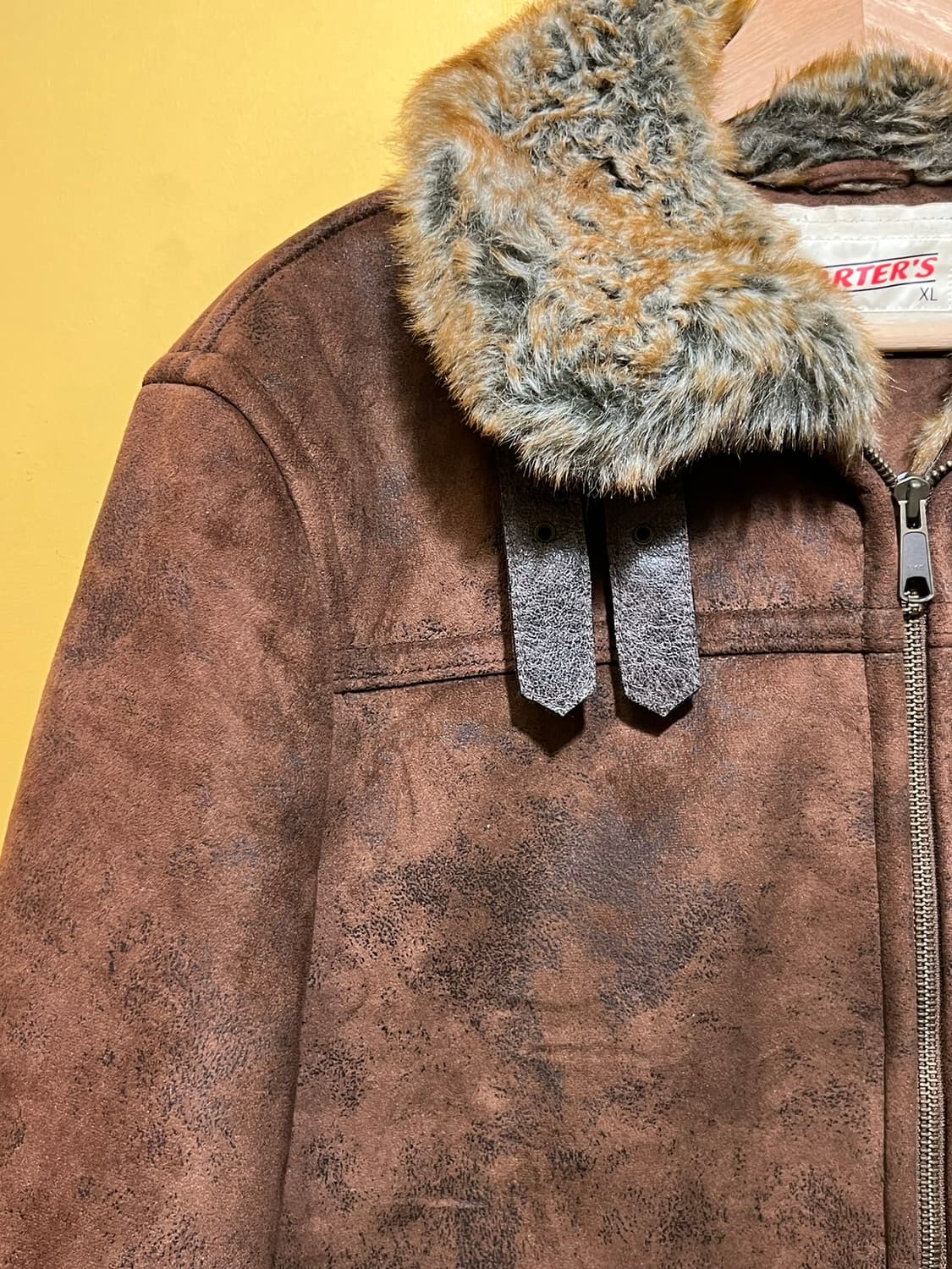 [XL] 카터스 빈티지 무스탕 자켓 브라운 퍼 트리밍 아우터 투웨이 상품이미지3