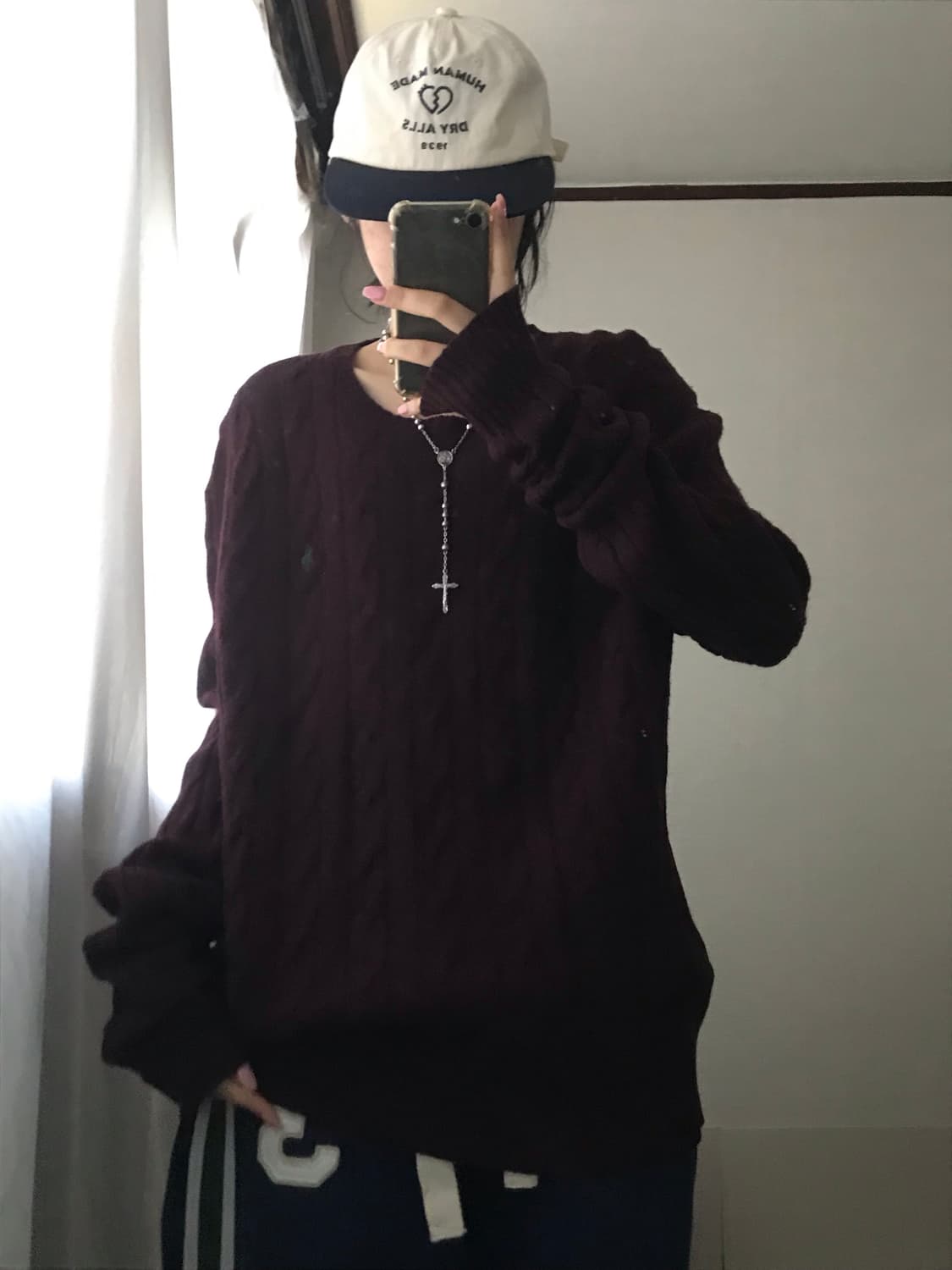 폴로 버건디 케이블 니트 상품이미지2