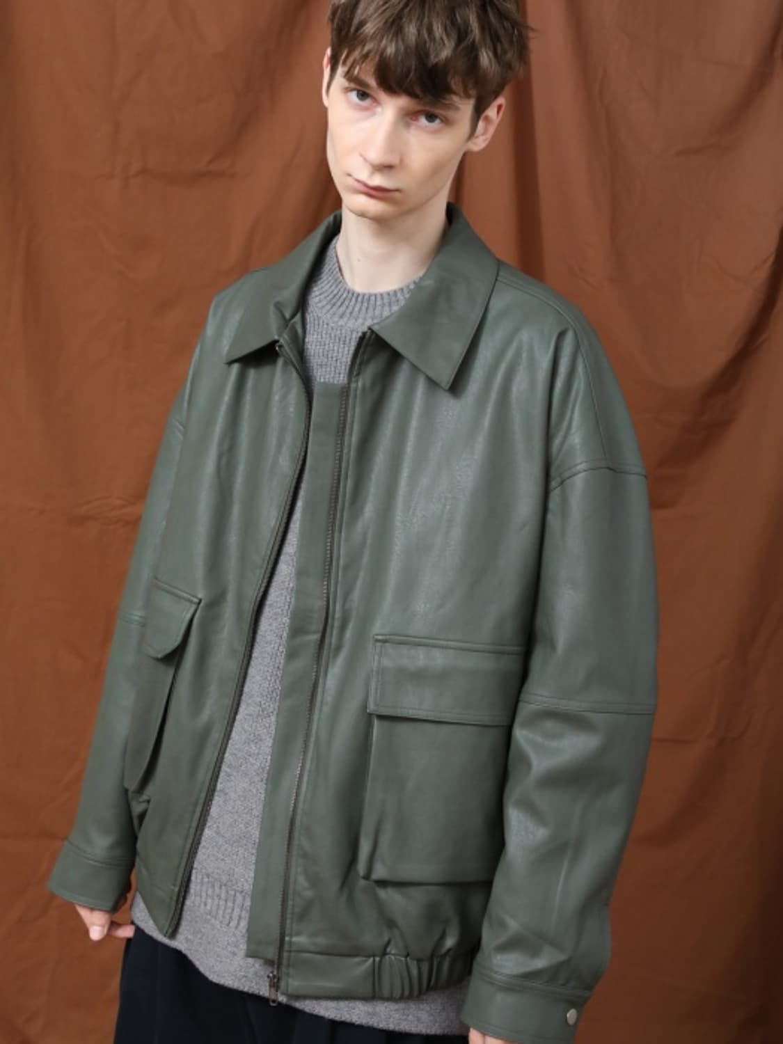 제너럴 아이디어 오버핏 가죽자켓 점퍼 남성M 상품이미지9