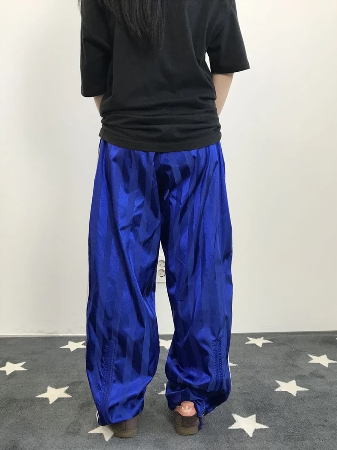 Adidas Blue Satin 3 Stripe Track Pants 상품이미지2