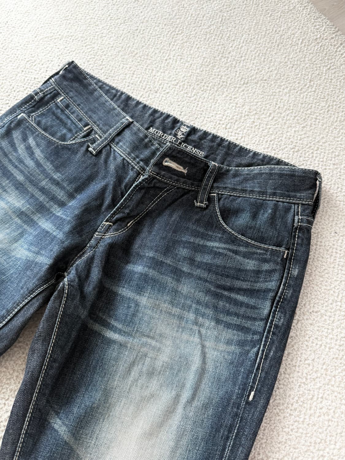 빈티지 부츠컷 팬츠 다크블루 워싱 상품이미지3