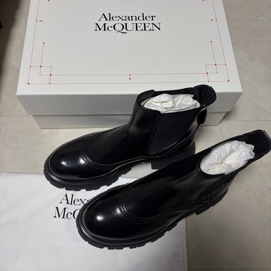 새상품(260)알렉산더맥퀸 원더 첼시부츠 블랙 상품이미지3