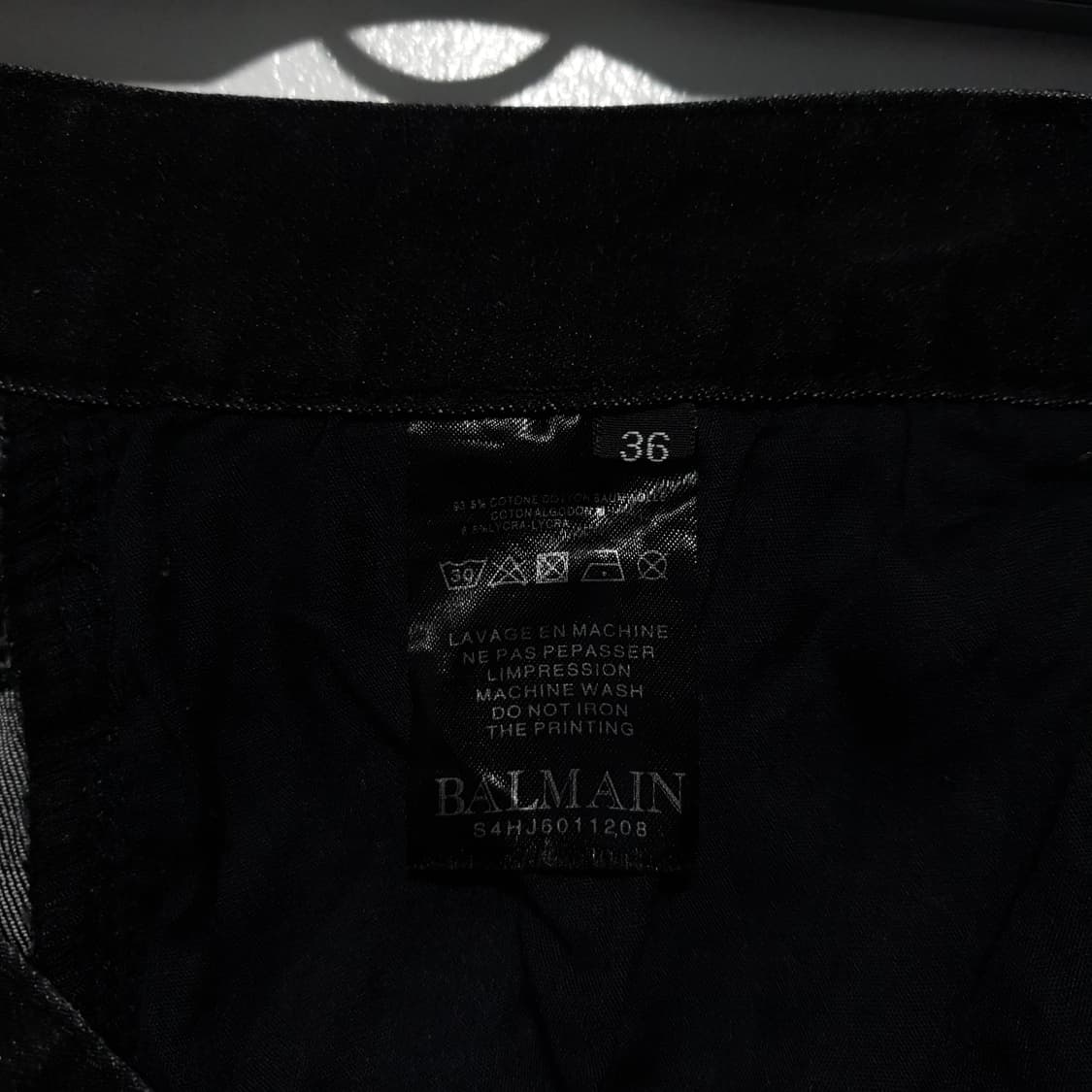 발망 바이커 진 블랙 지퍼 디테일 데님 팬츠 (실측 34-35인치) 상품이미지6