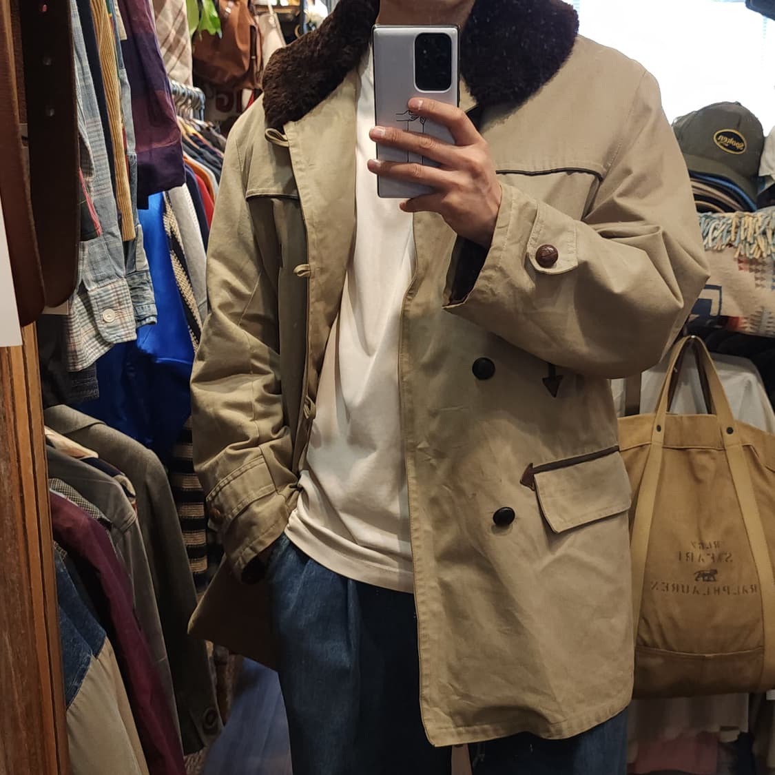 70s 프랑스 매키노 코트 반스토머 랜치코트 카키 52 상품이미지10