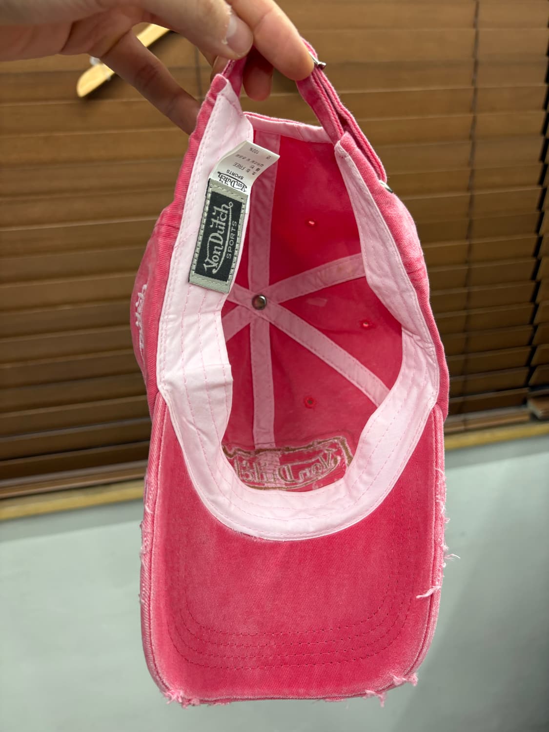 VonDutch 본더치 y2k 핑크 데미지 볼캡 모자 상품이미지4