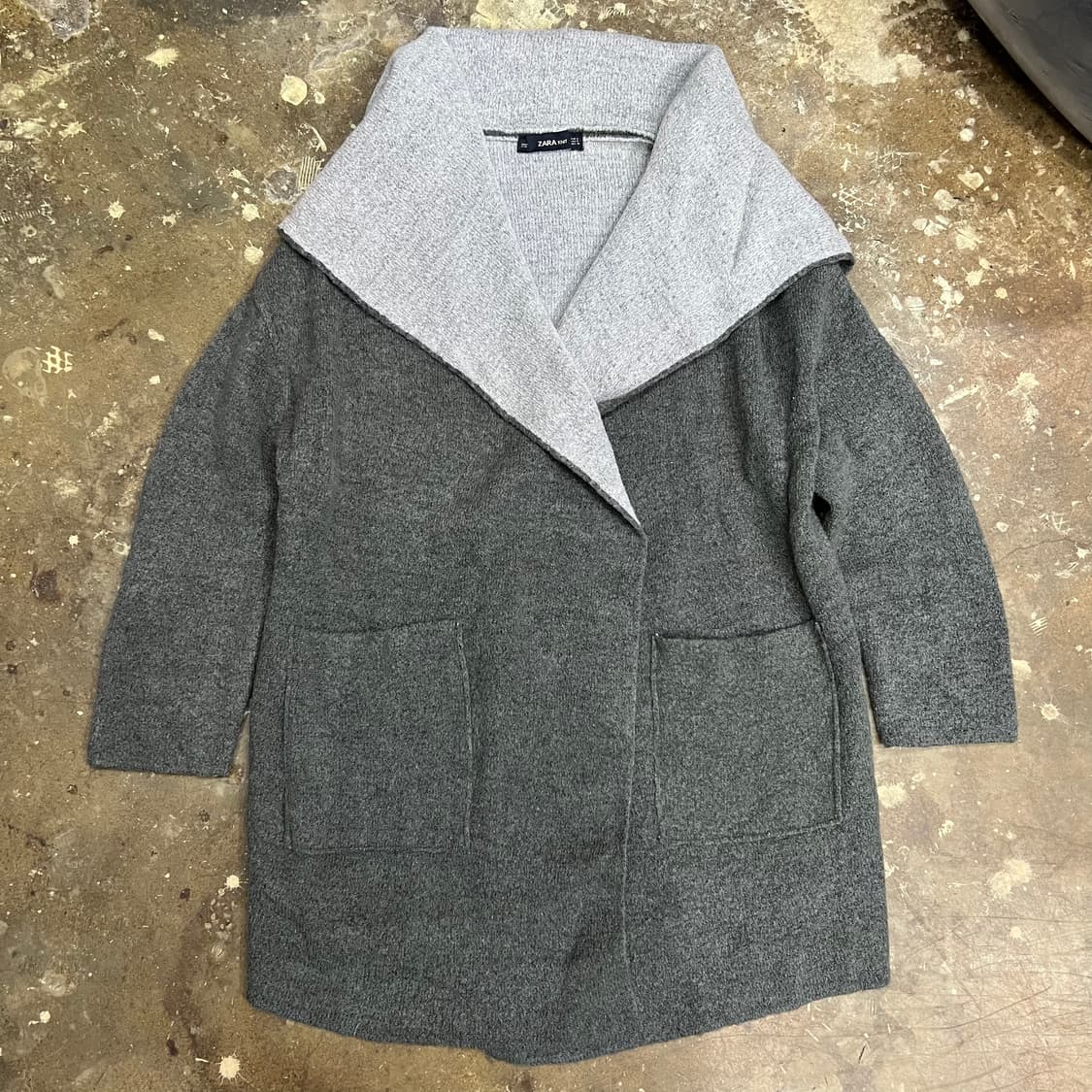 S) ZARA 오버핏 숄카라 가디건 롱가디건 상품이미지2