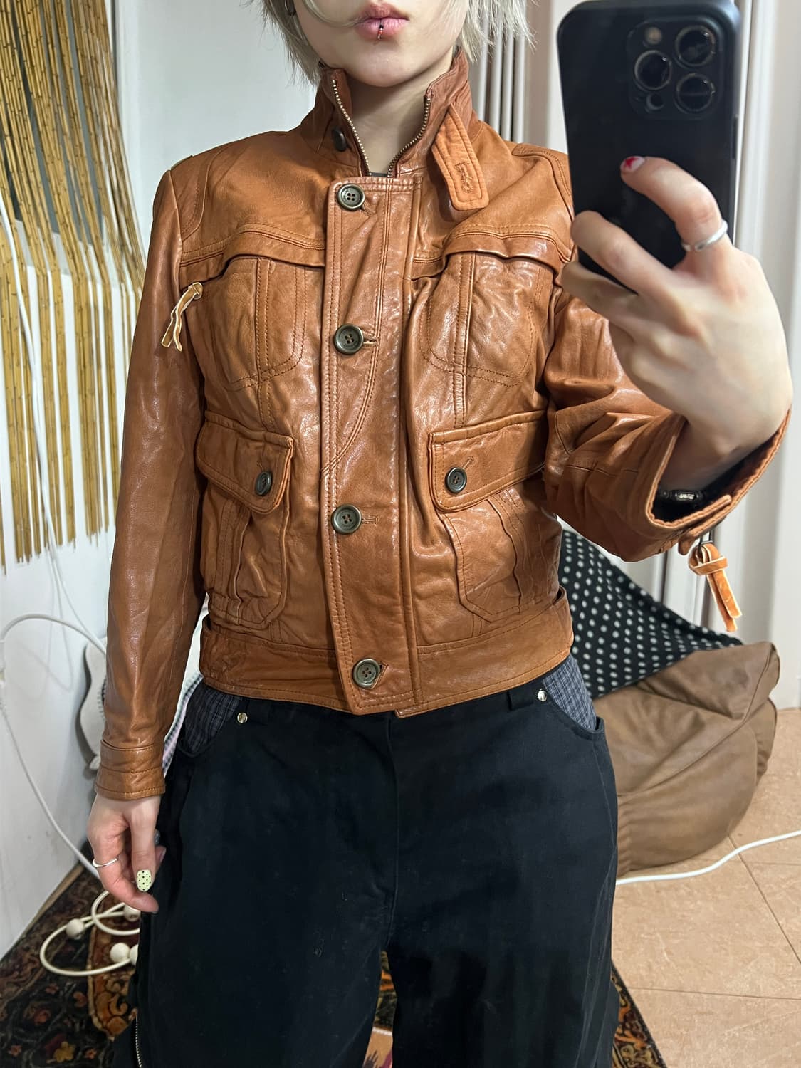 써스데이아일랜드 양가죽 라이더 자켓 상품이미지2