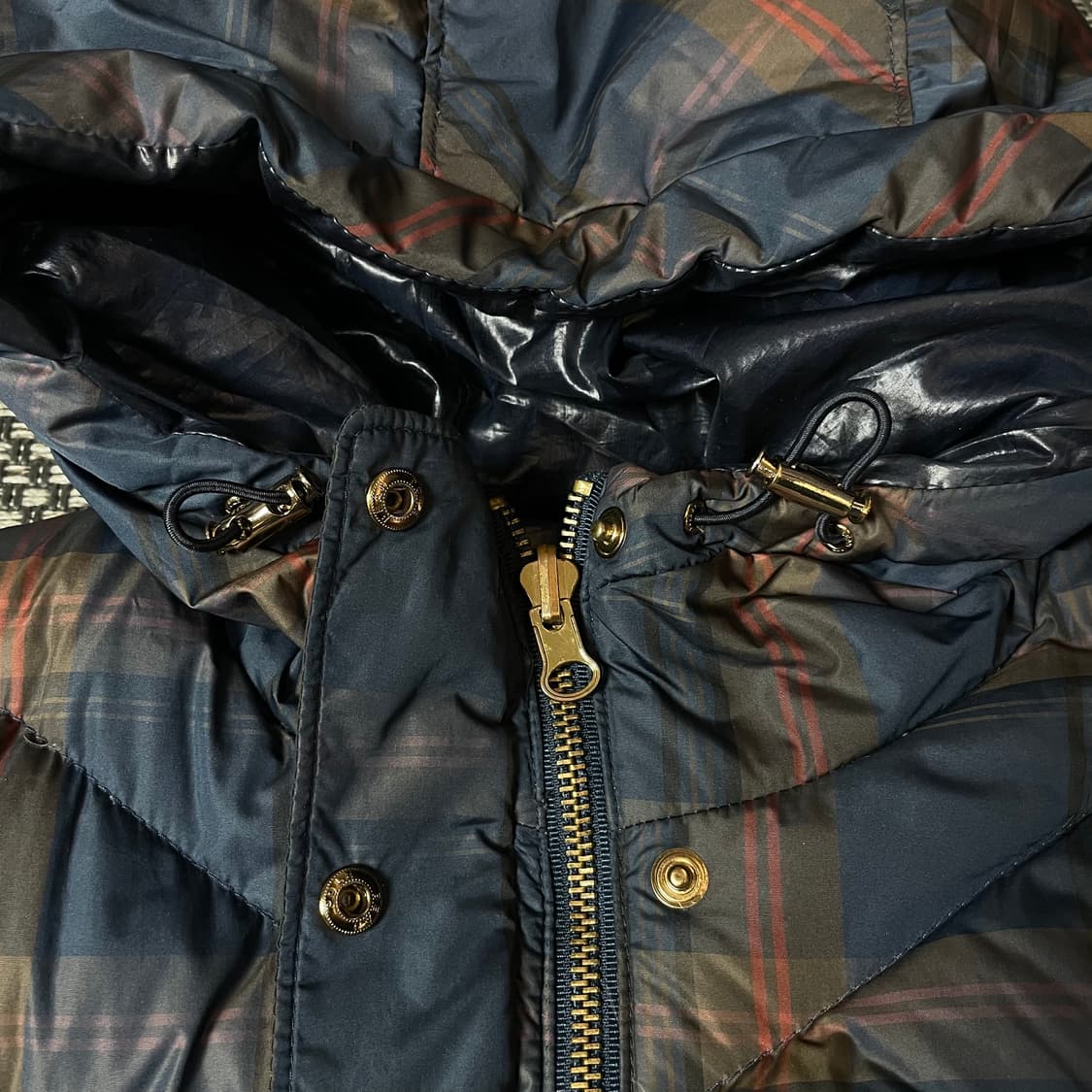 빈폴 키즈 빈티지 컬러 배색 체크 다운 패딩 상품이미지5