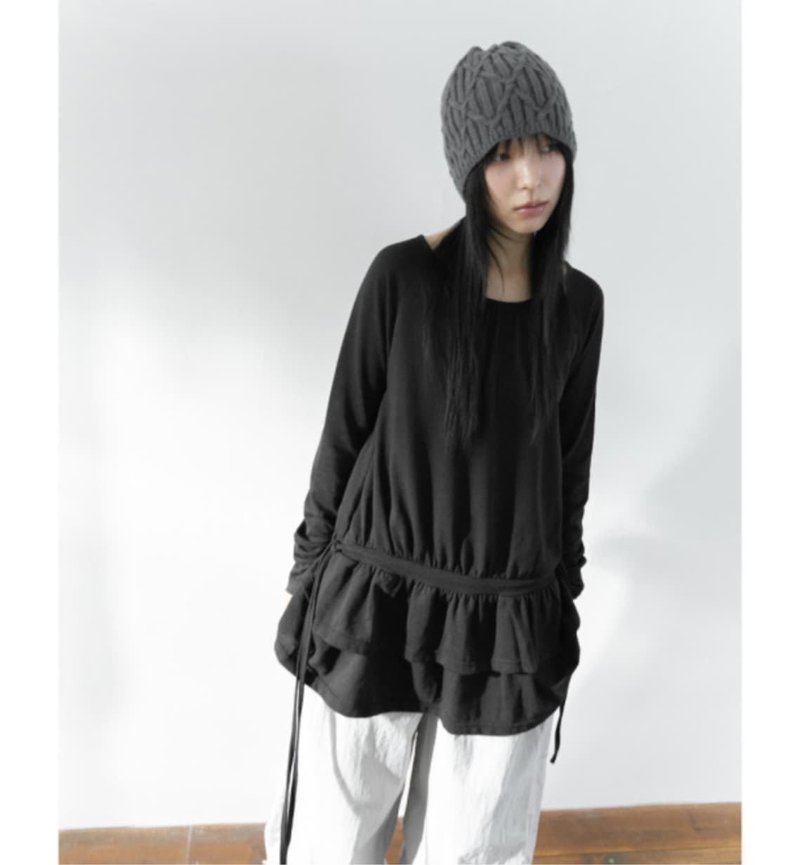 프릴 스커트 셔링 롱 탑 상품이미지1