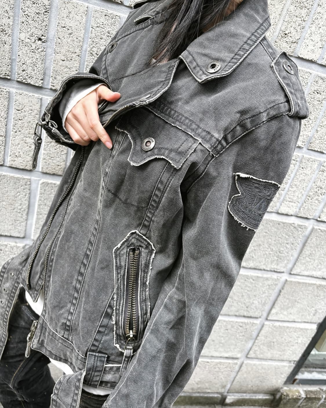 버커루 데님 그런지 라이더 자켓 상품이미지7