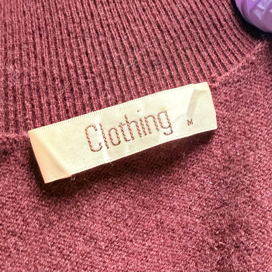 [캐시미어 100%] 반팔 버건디 목폴라 니트 M 상품이미지4