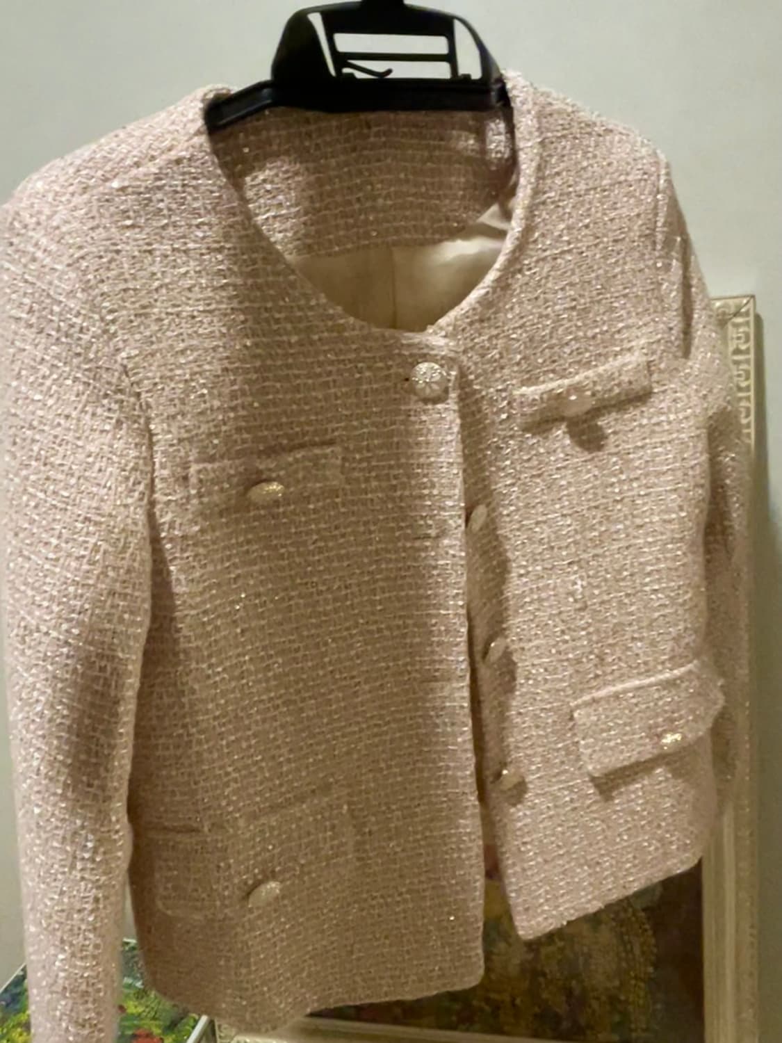 트위드 자켓 핑크 여성용 상품이미지2