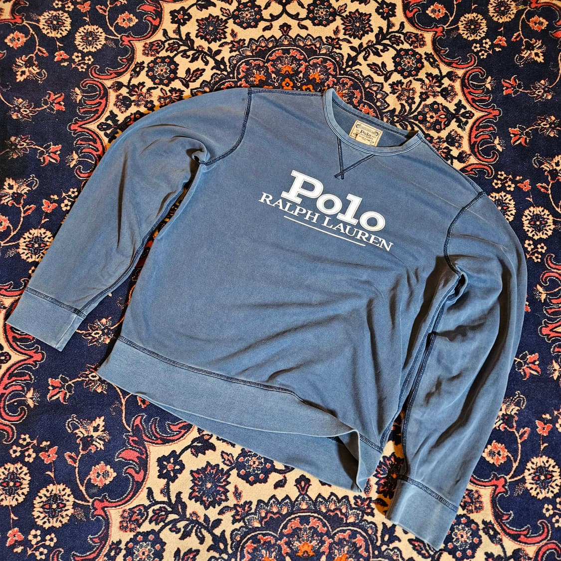 폴로랄프로렌 y2k 레터링 빈티지 스티치 맨투맨 M size 상품이미지1