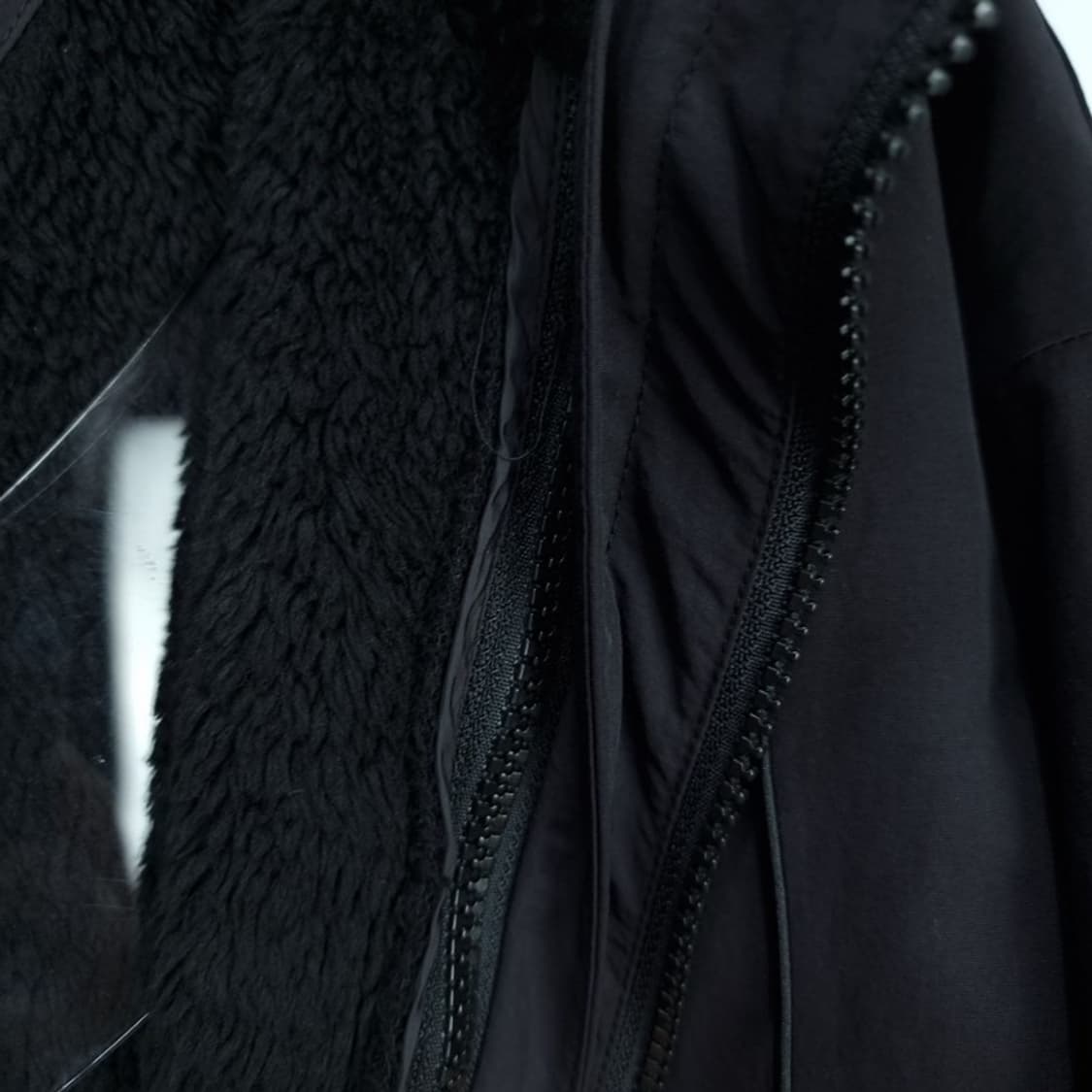 [니코앤드] 안감 내피 탈부착 오버사이즈 후드 자켓 블랙 M17938 상품이미지6