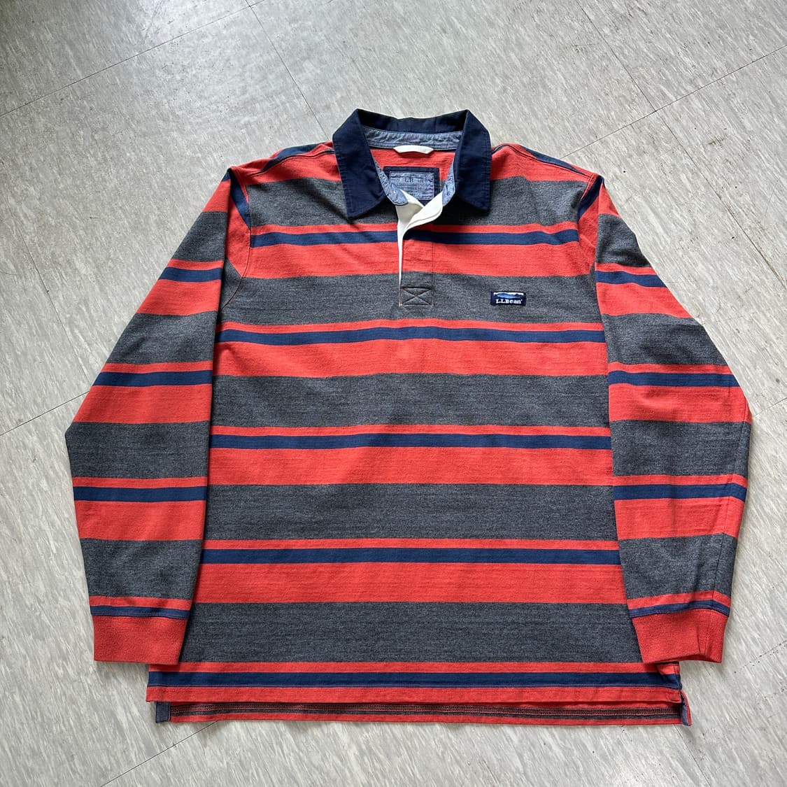 L.L.Bean 엘엘빈 스트라이프 럭비셔츠 XL  상품이미지1
