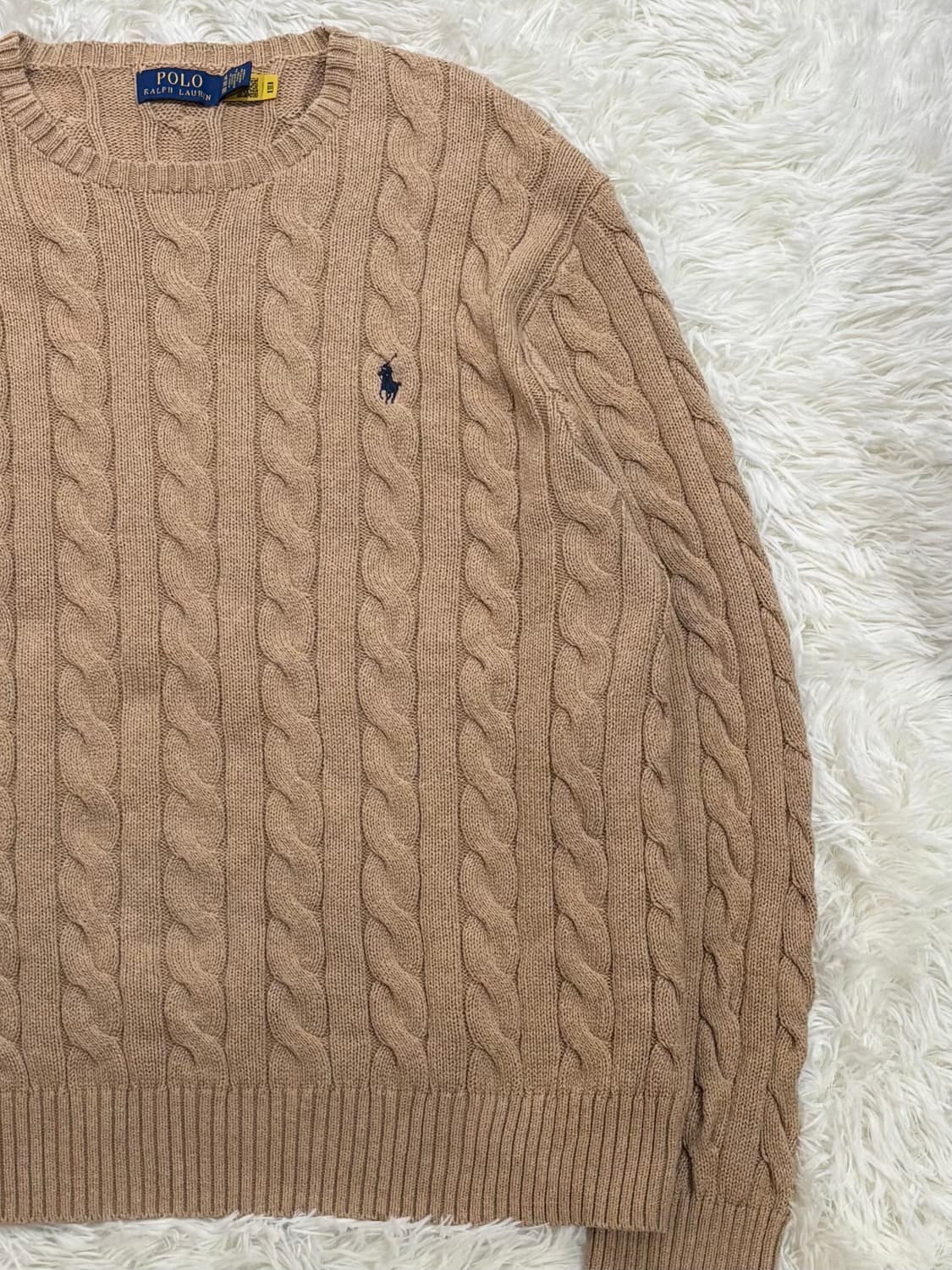 폴로랄프로렌 qr 네이비포니 베이지 케이블 니트 상품이미지5