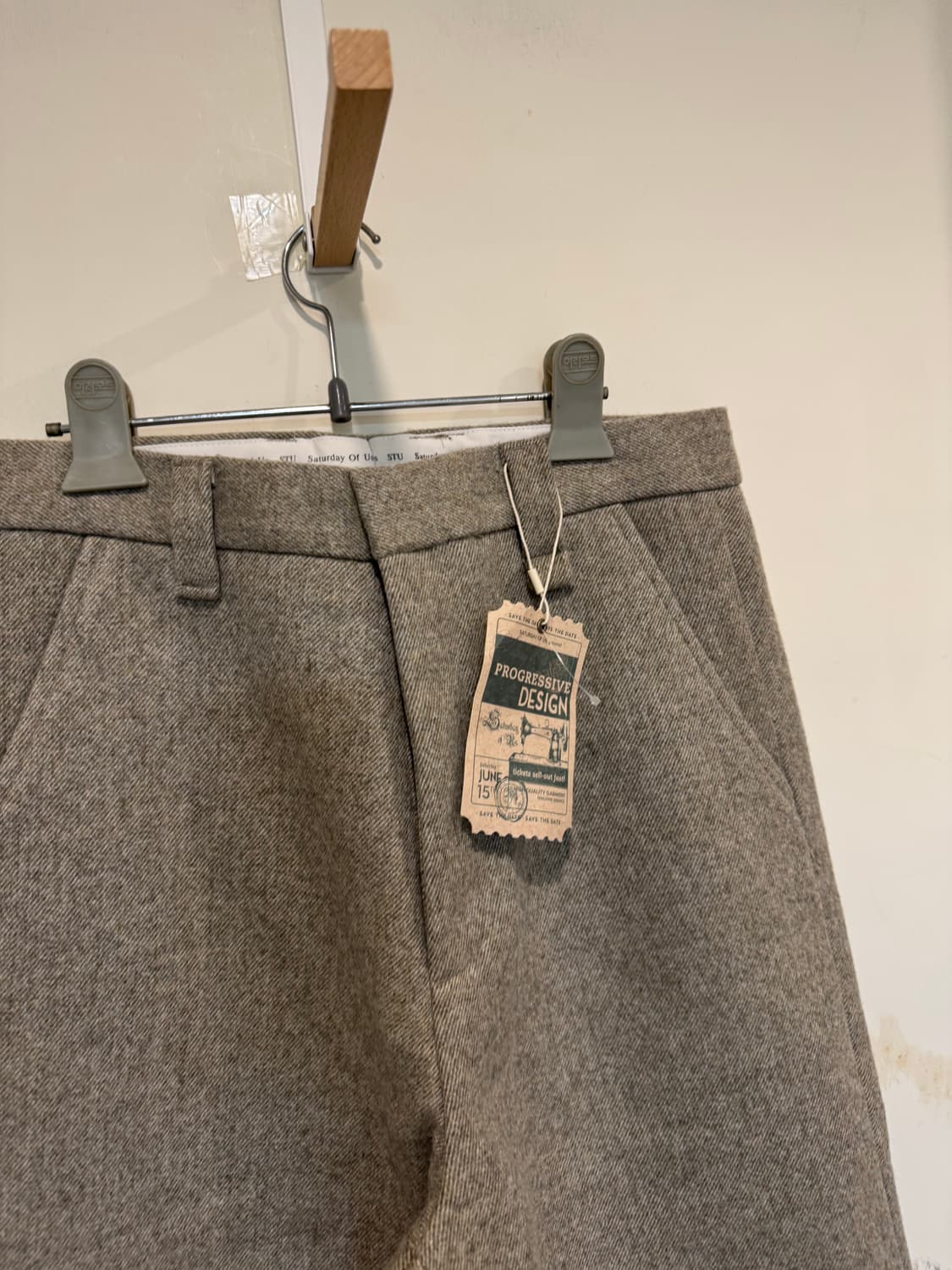 새상품 STU 스냅 울 슬랙스 L 상품이미지6