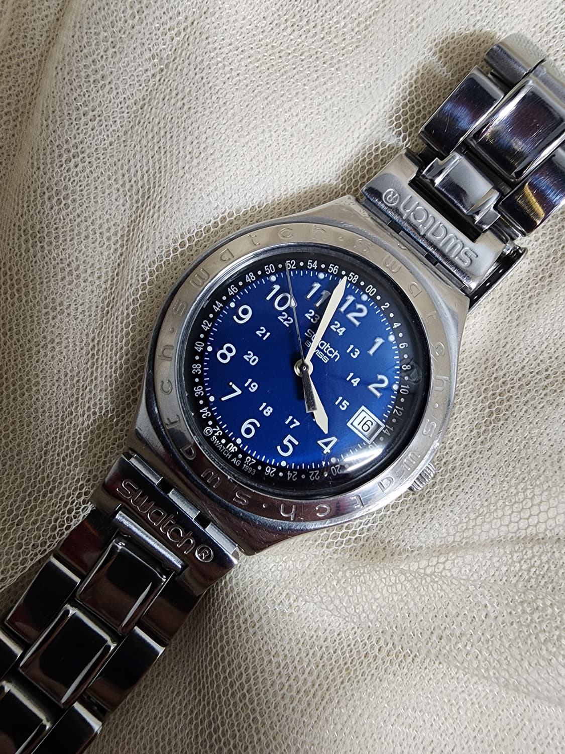 스와치 아이러니 AG 1993 쿼츠 메탈밴드 상품이미지1