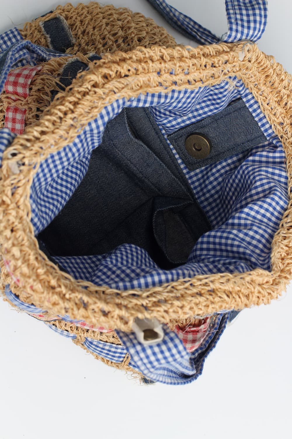  Rafia Weaving Gingham tote bag 상품이미지6