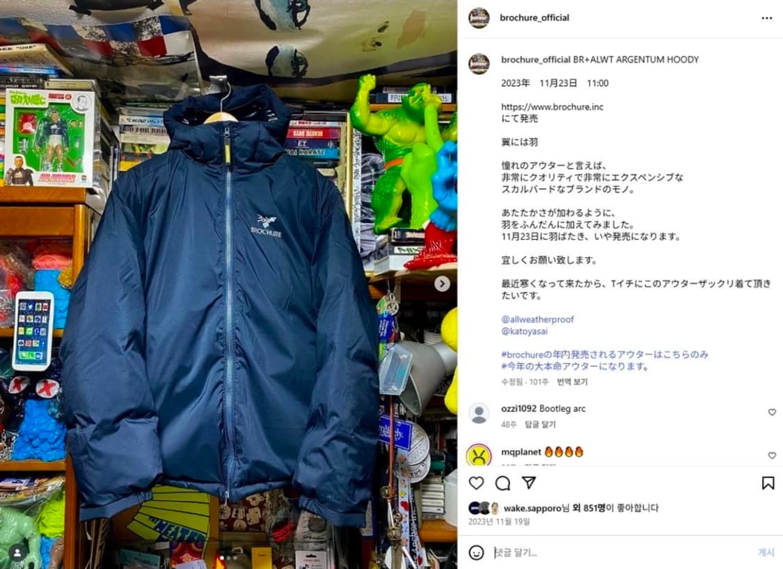 Brochure x Alwayth ARGENTUM 후디 다운패딩 L 상품이미지1