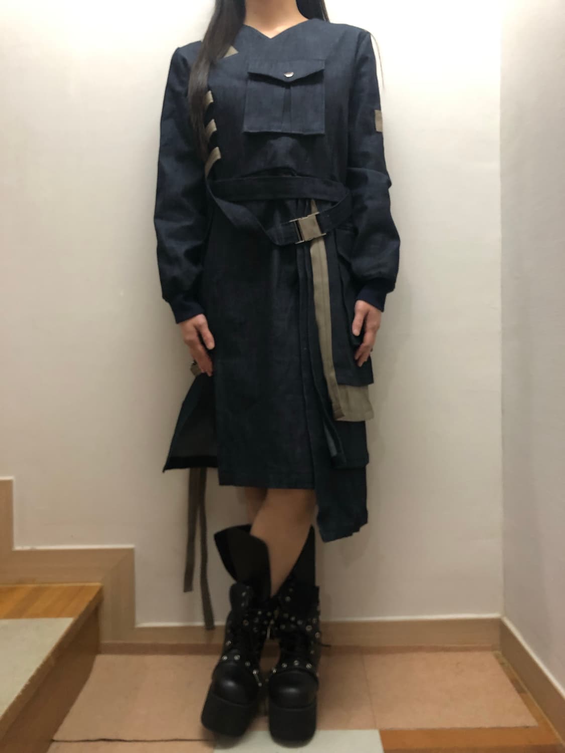 빈티지 데님 아방가르드 원피스 상품이미지6