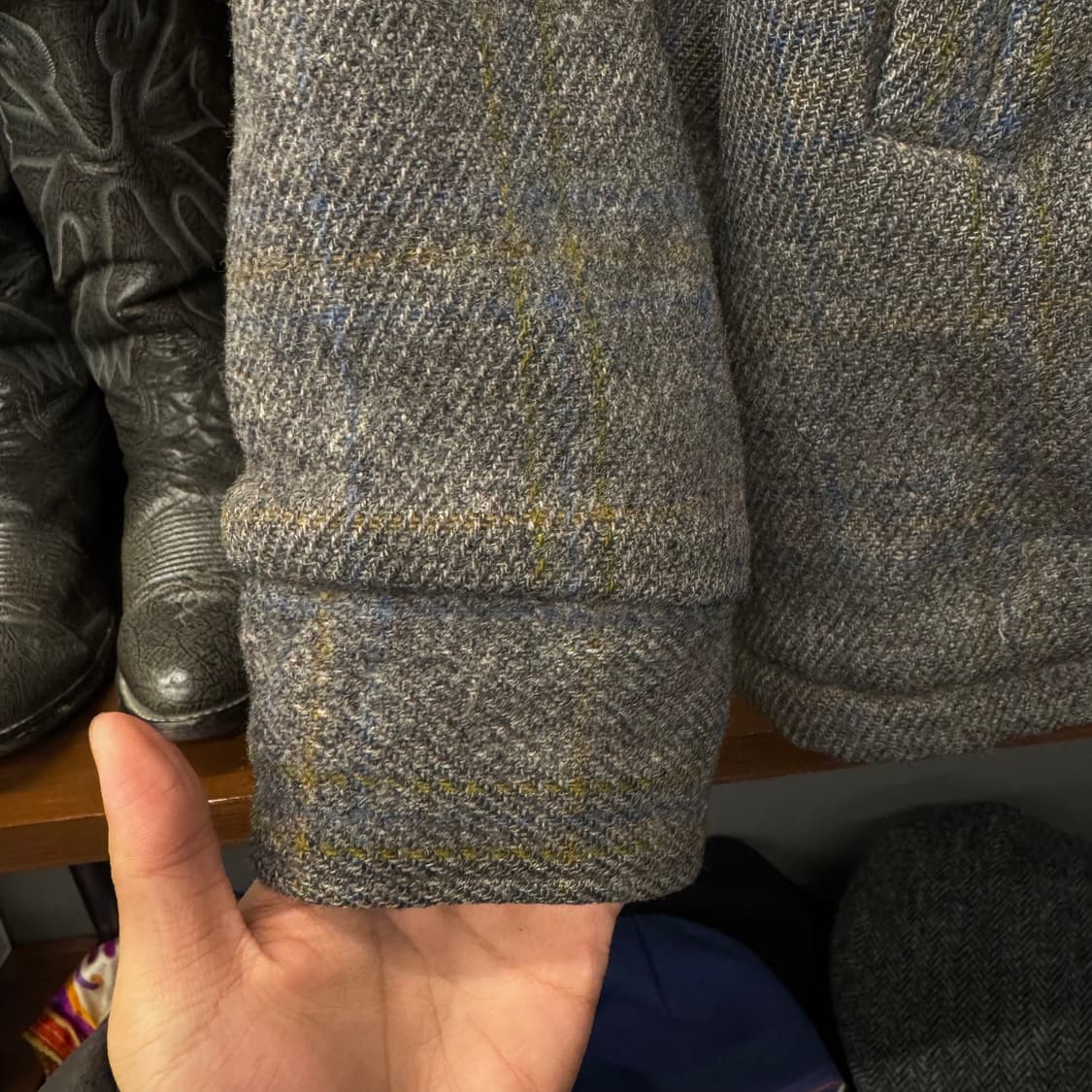 60s 울리치 쉐르파 라이닝 퓨어 울 워크 클래식 블루종 자켓 N237 상품이미지5