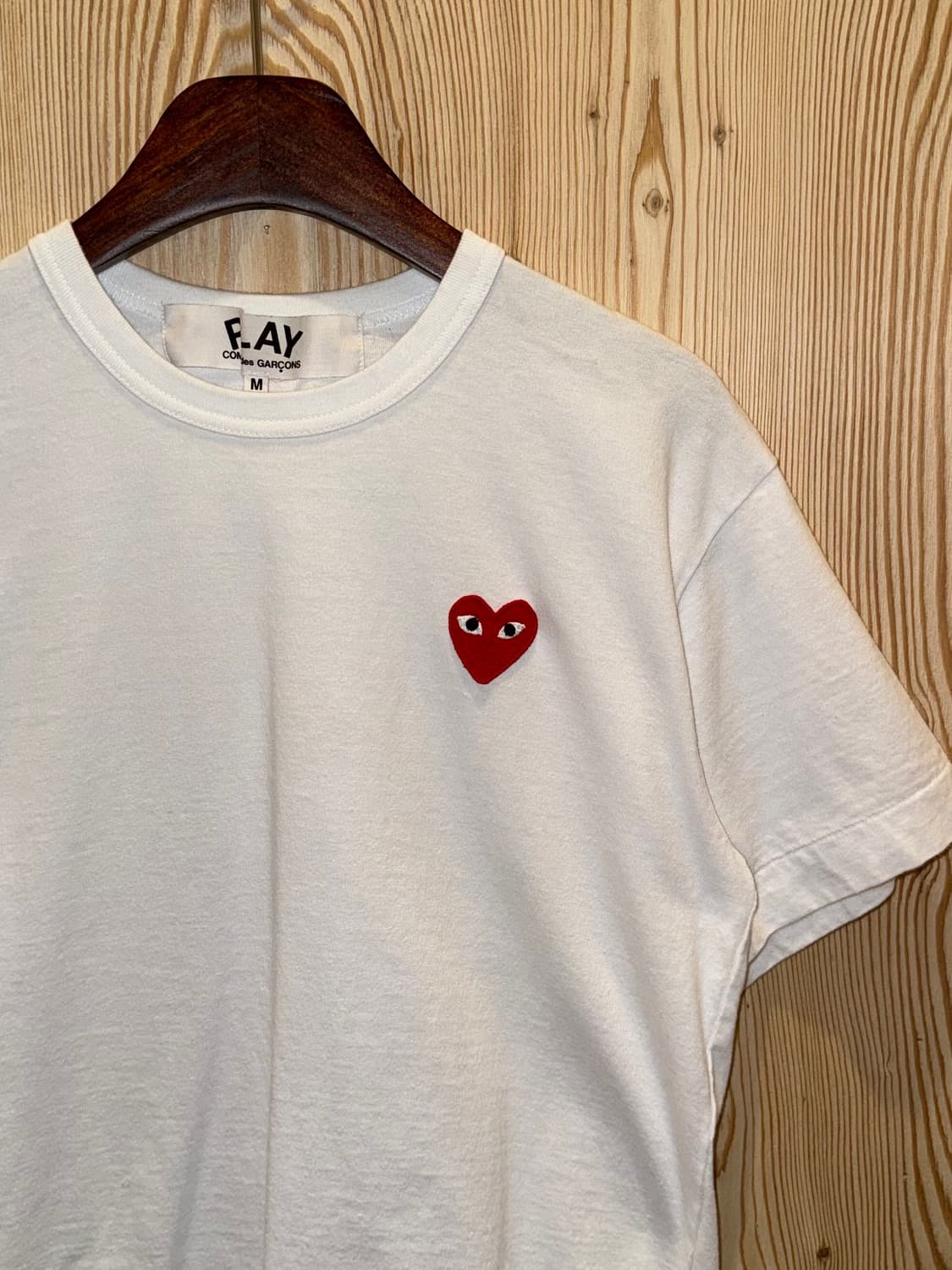 꼼데가르송 레드하트 반팔 화이트 상품이미지3