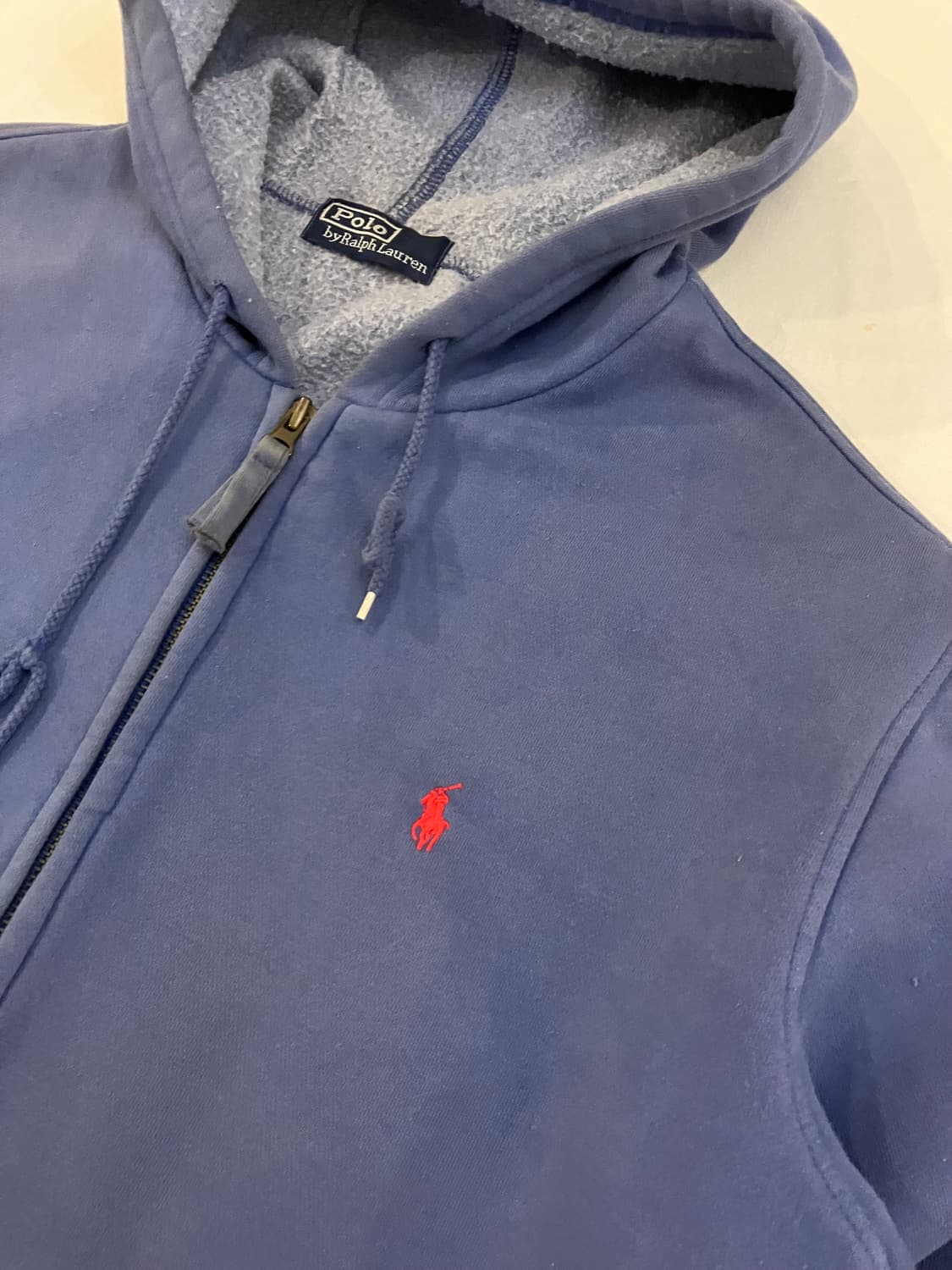 폴로 랄프로렌 컷오프 디테일 후드집업 스카이블루 상품이미지2