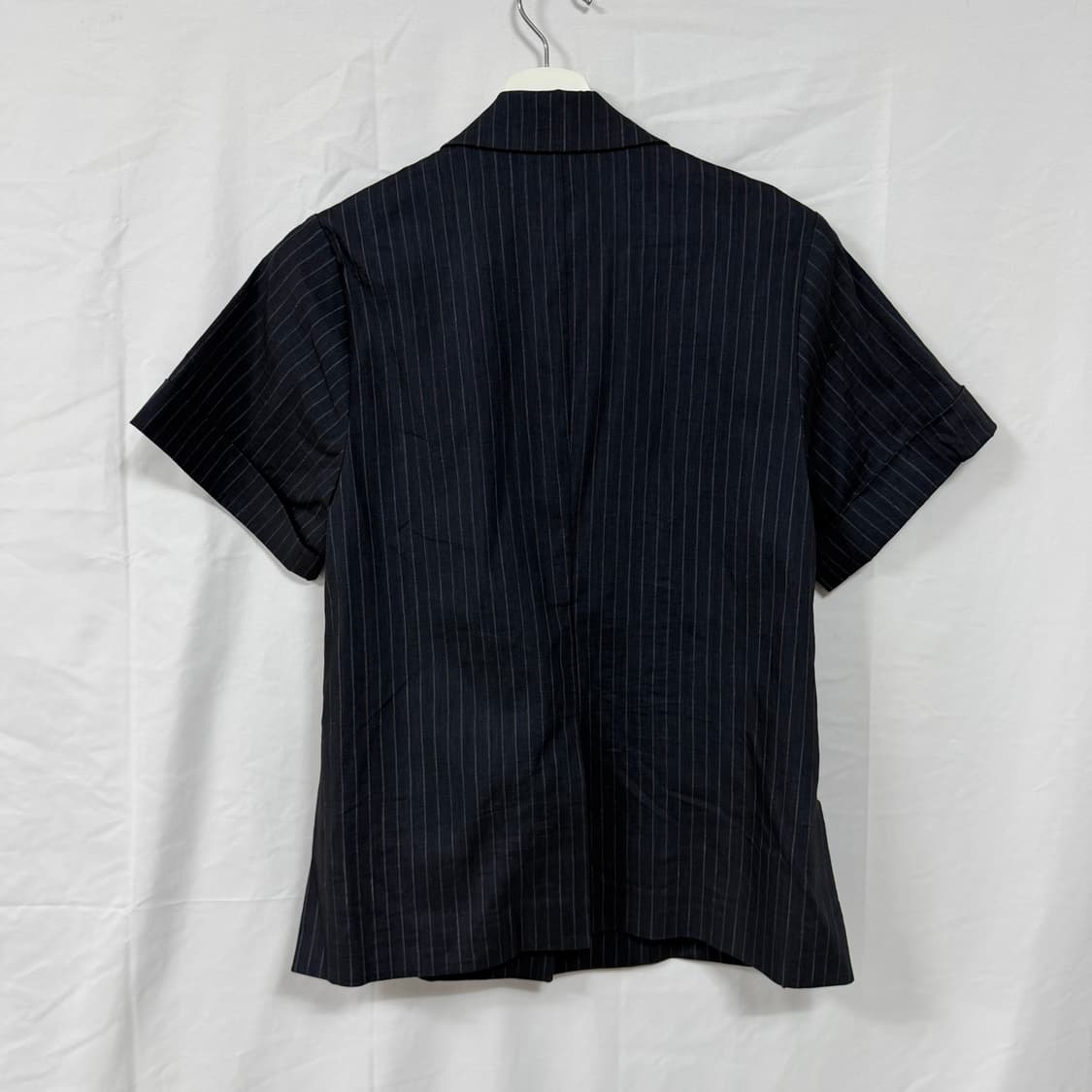 미샤 스트라이프 싱글 버튼 린넨 반팔 자켓 상품이미지2