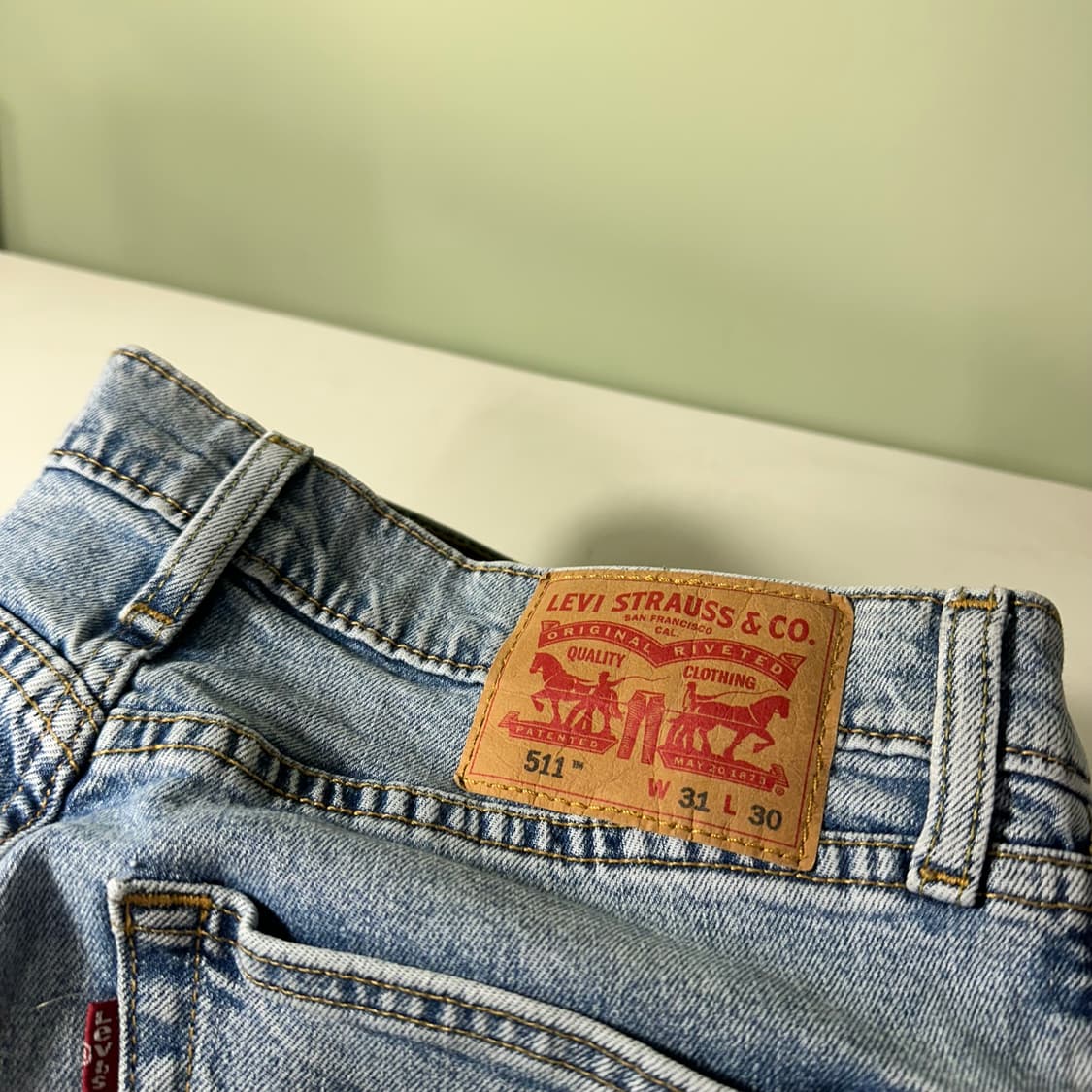 S-M 리바이스511 슬림핏 연청워시드 데님팬츠 청바지 상품이미지2