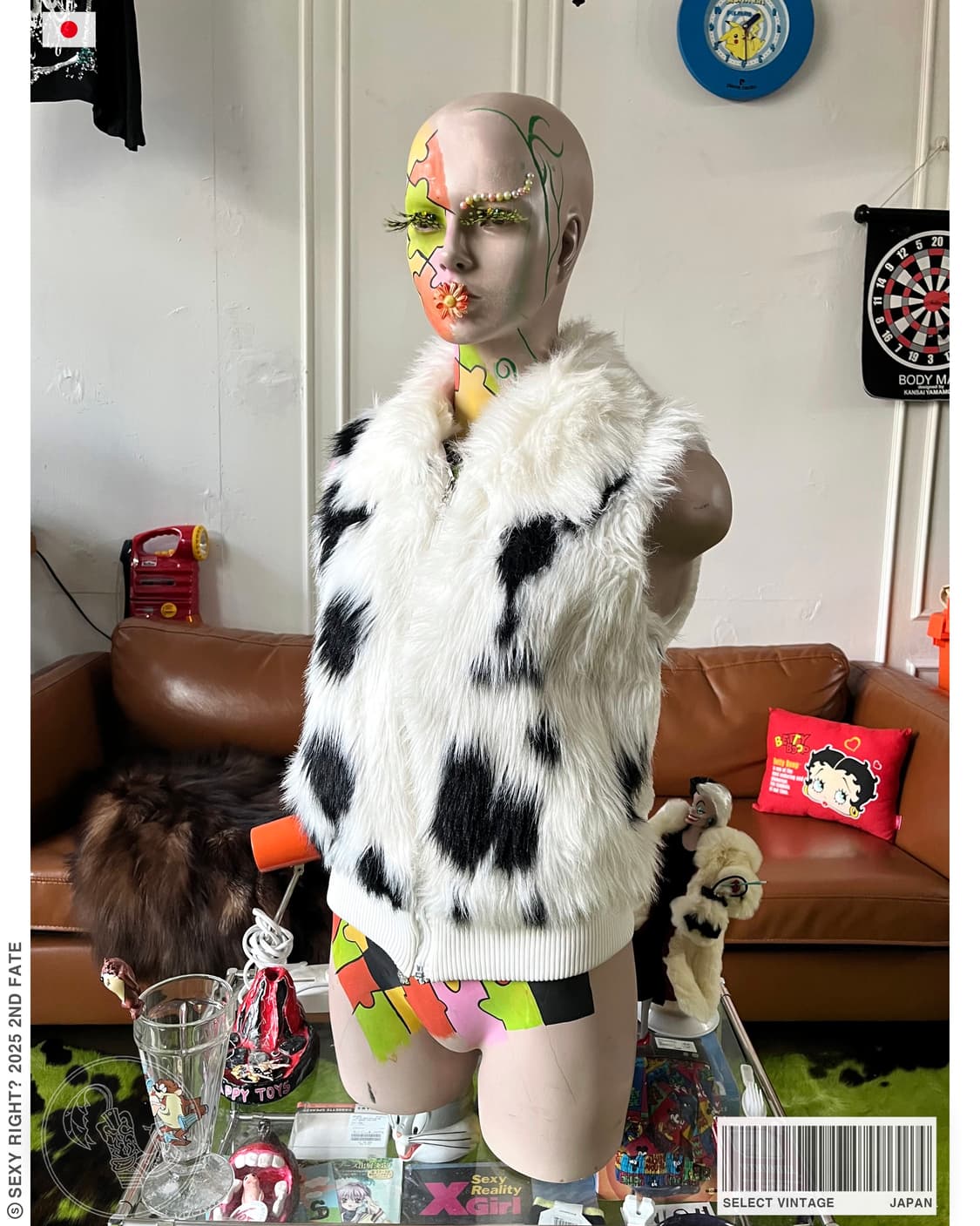 Jpn Vintage Dalmatian White Fur Vest JK 상품이미지1