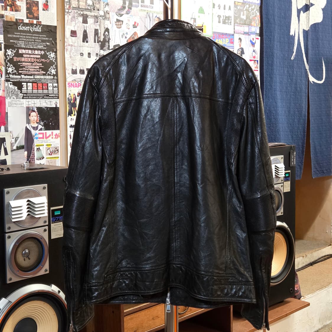 빈티지 절개라인 락시크 양가죽 투지퍼 자켓 상품이미지5