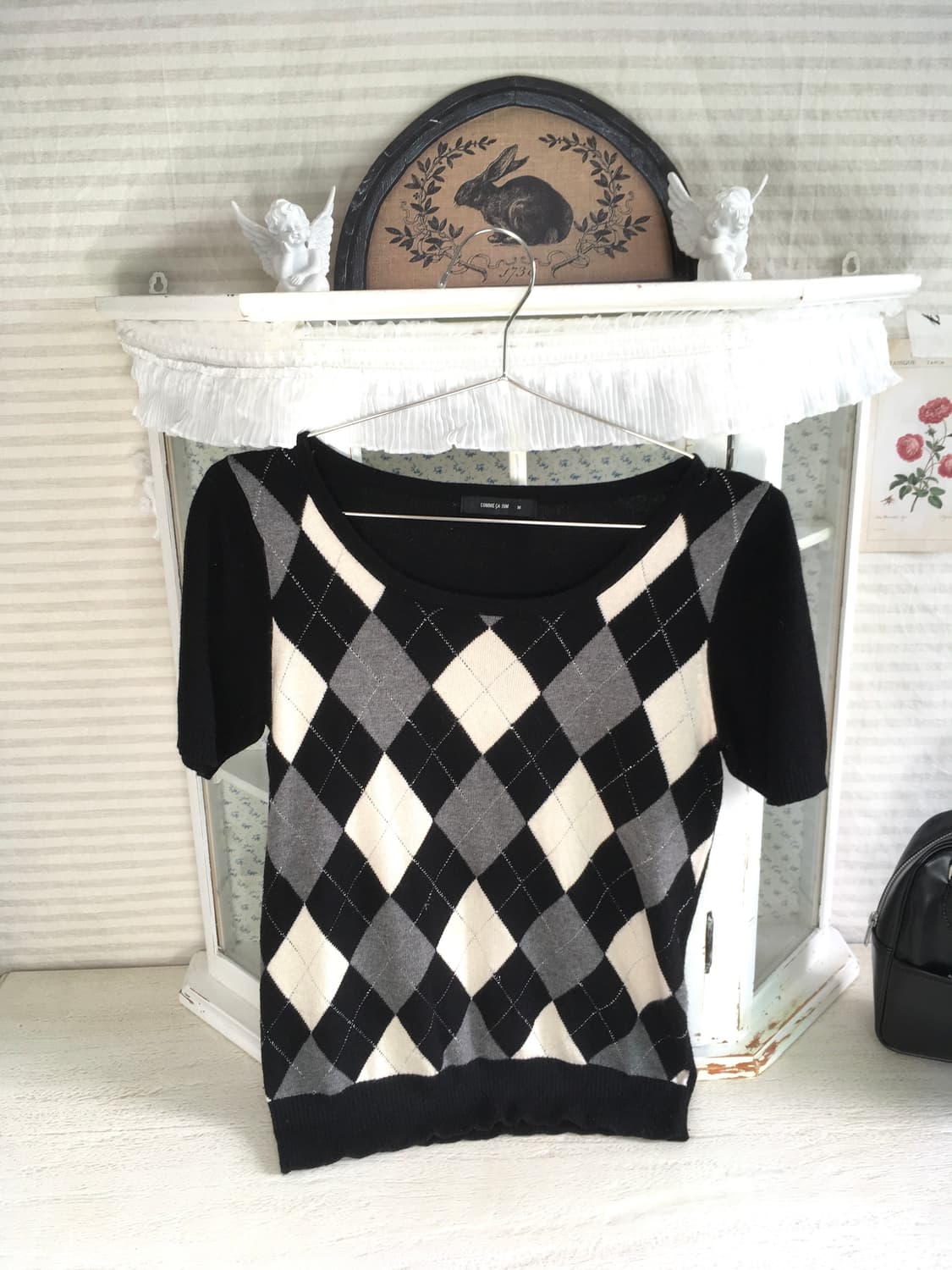 일본빈티지 로걀 아가일 탑 상품이미지8