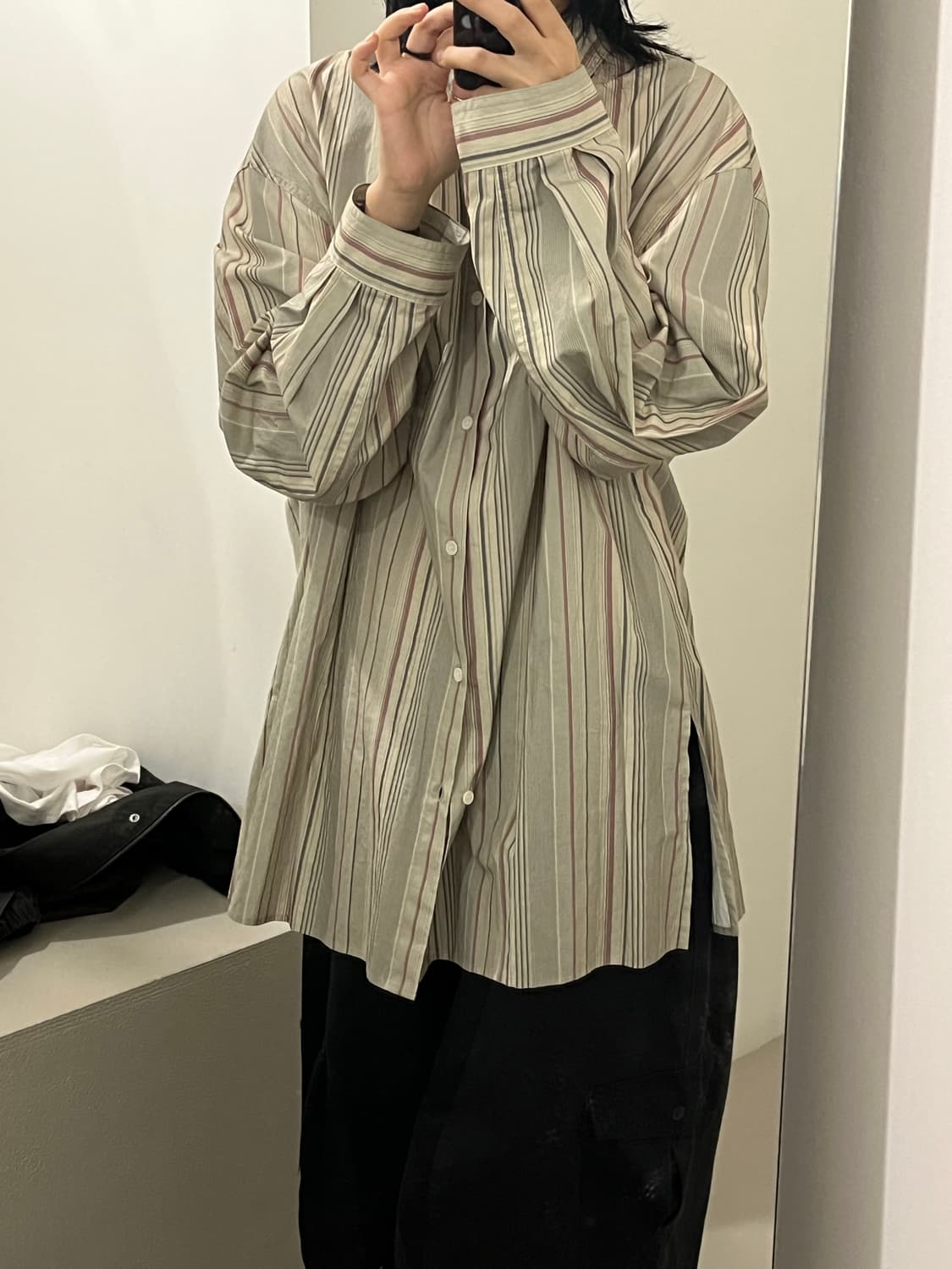 아모멘토 셔링 스트라이프 셔츠 상품이미지4