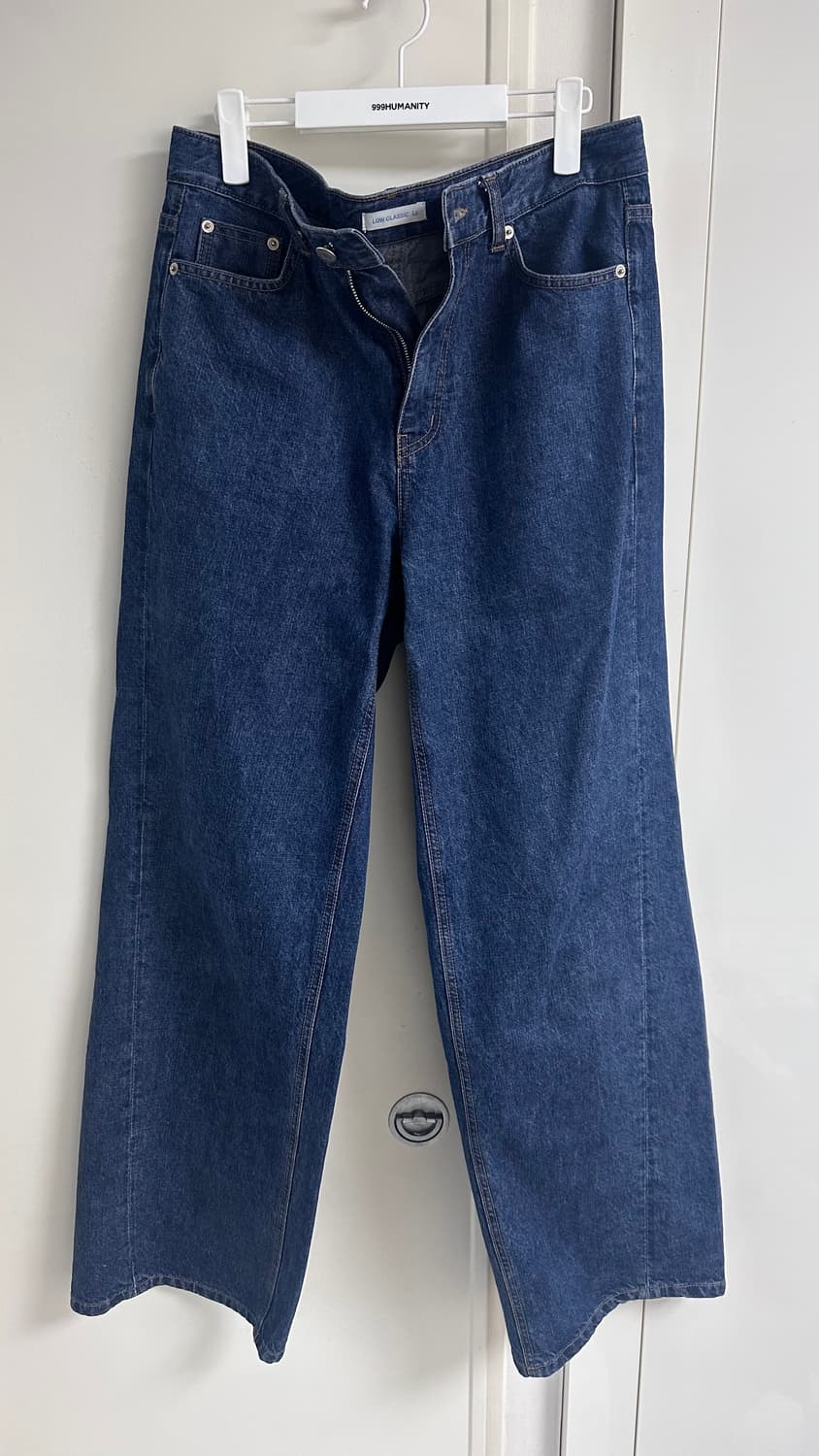 로우클래식 와이드 레그 진 다크블루 라지사이즈 상품이미지3