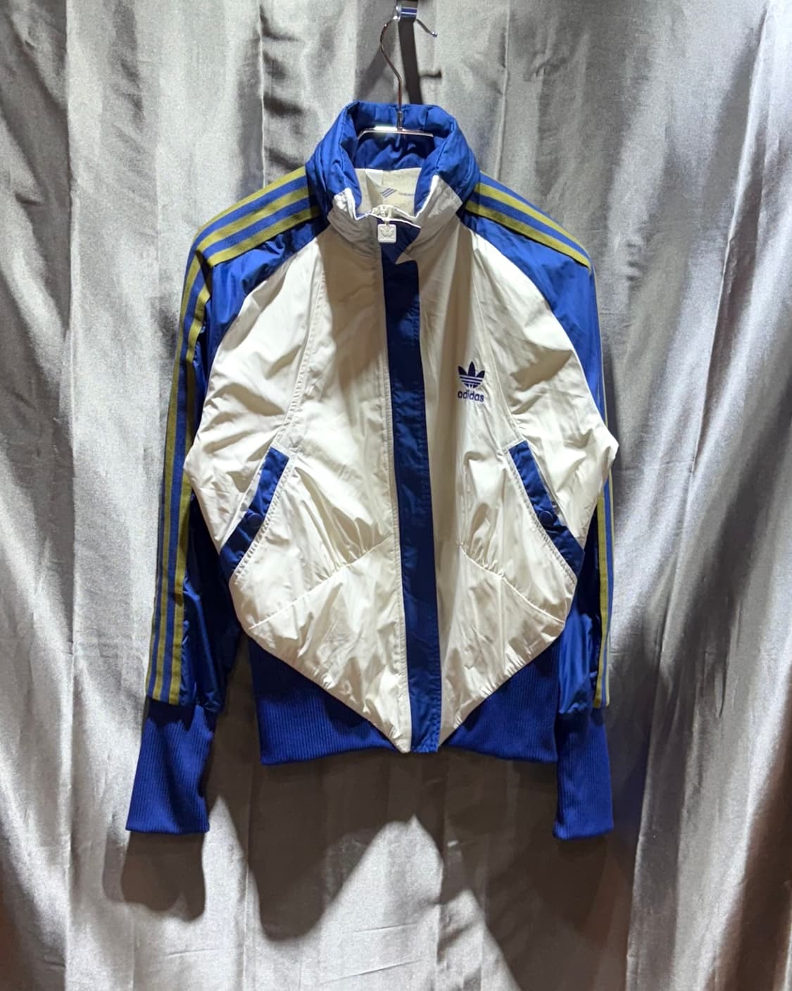 XS 아디다스 파이어버드 블루 배색 화이트 바람막이 상품이미지2