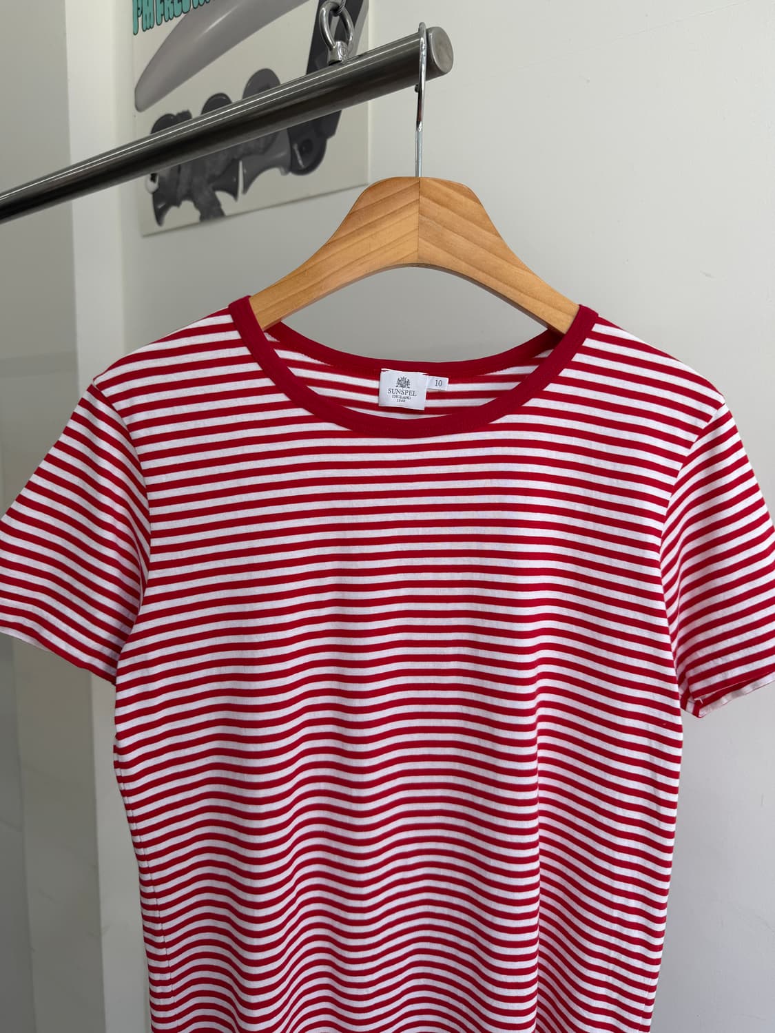 SUNSPEL (Made in England) 레드 스트라이프 반팔티셔츠 상품이미지2